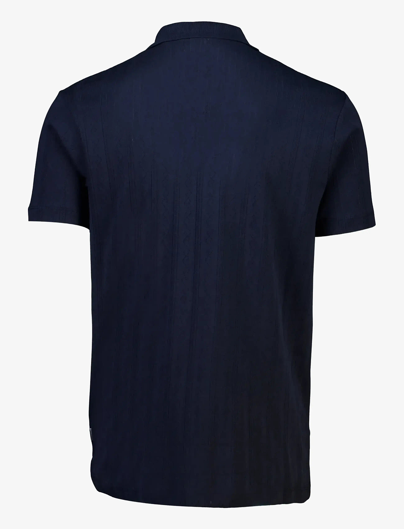 Lindbergh - Jacquard polo S/S - gestrickte polohemden - navy - 2