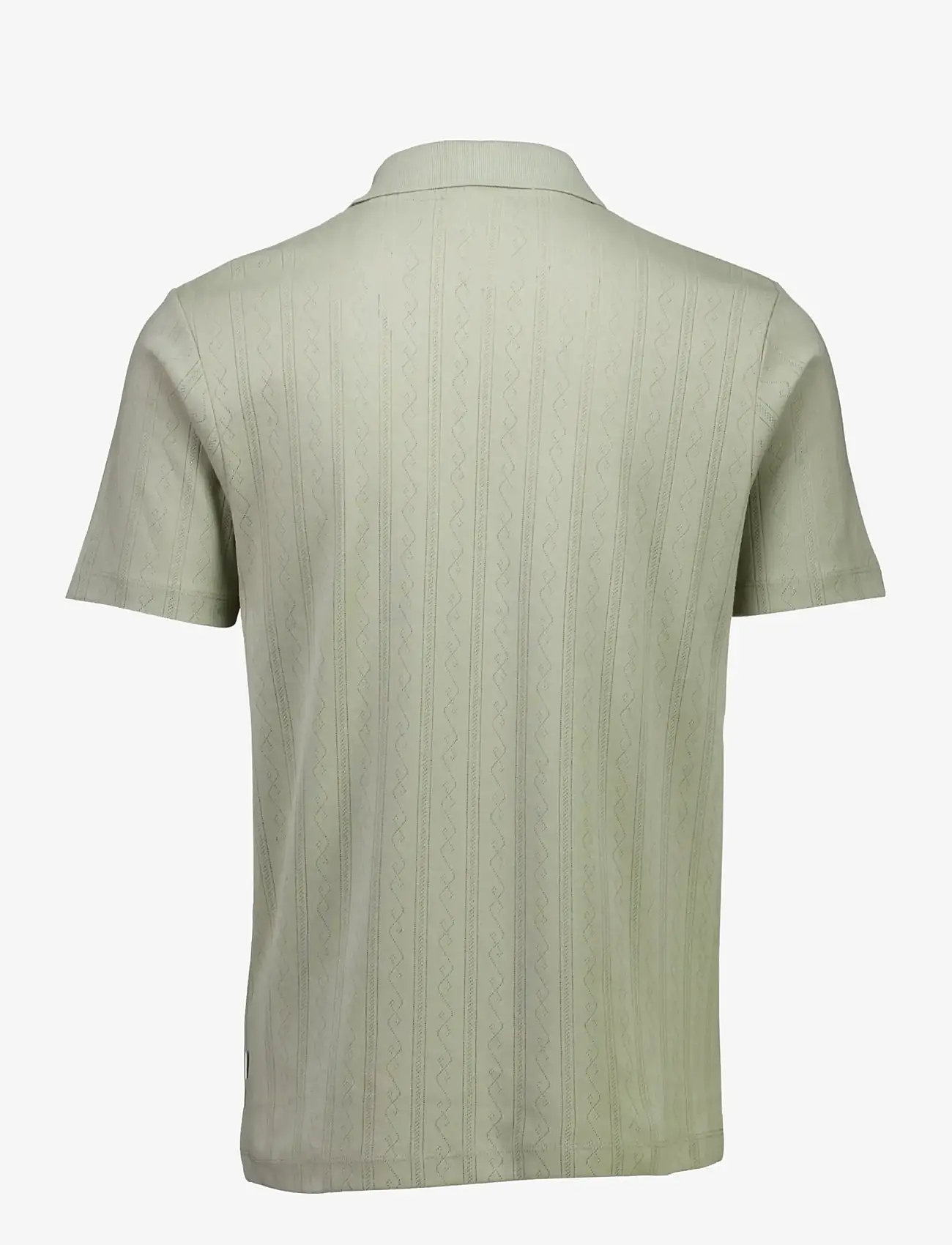 Lindbergh - Jacquard v-neck polo S/S - kortærmede poloer - dusty olive - 2