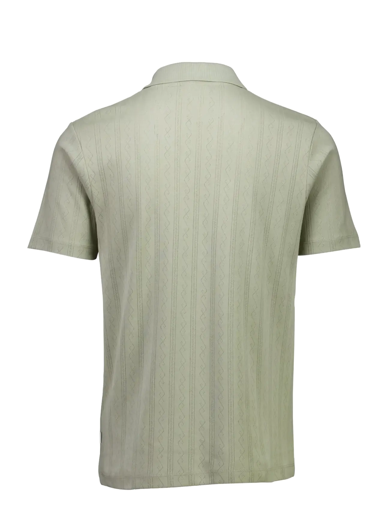 Lindbergh - Jacquard v-neck polo S/S - short-sleeved polos - dusty olive - 2
