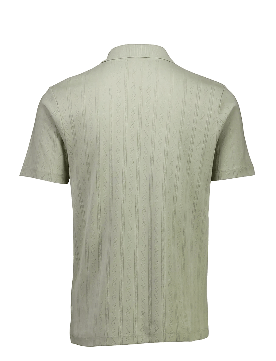 Lindbergh - Jacquard v-neck polo S/S - kurzärmelig - dusty olive - 2