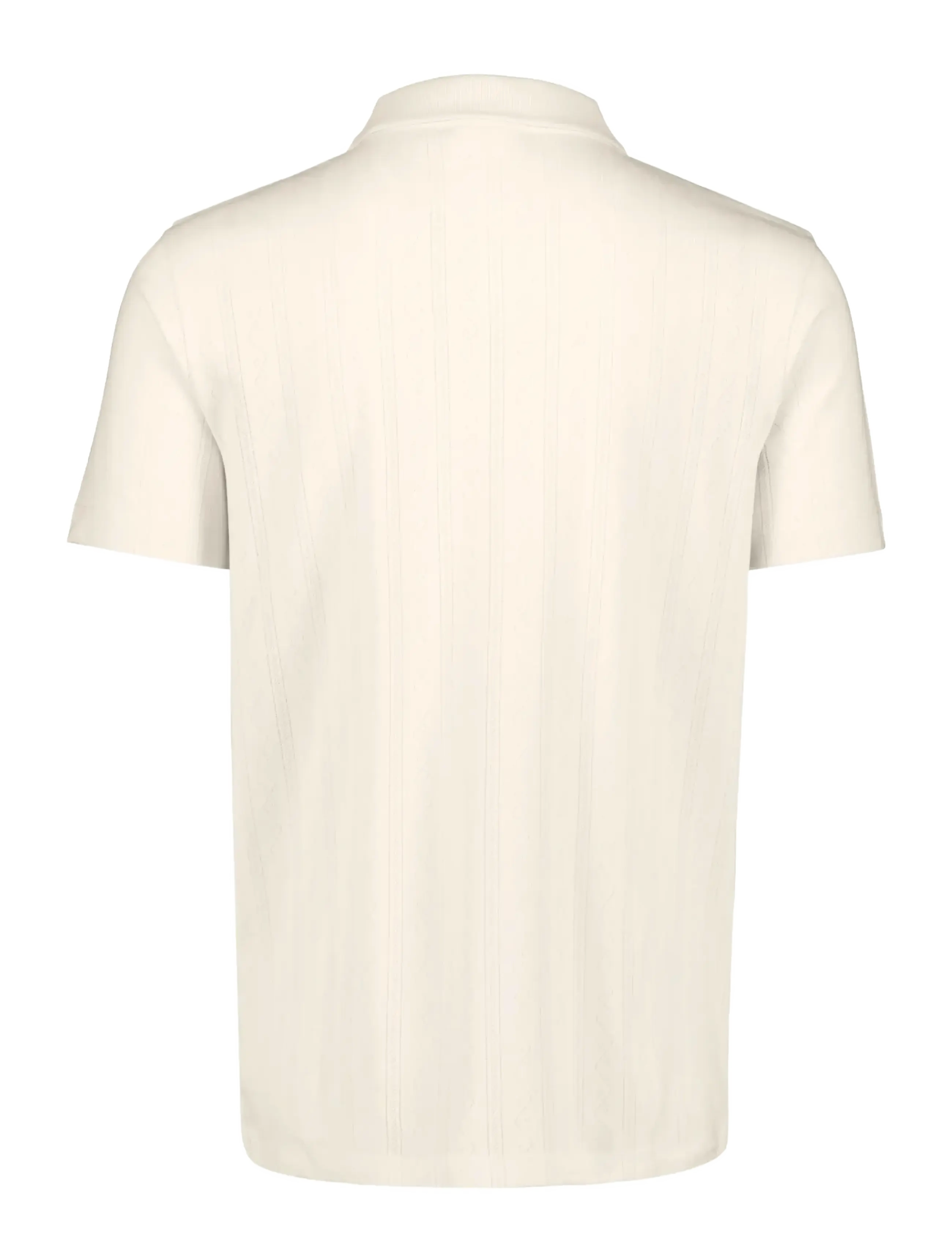 Lindbergh - Jacquard v-neck polo S/S - short-sleeved polos - ivory - 2
