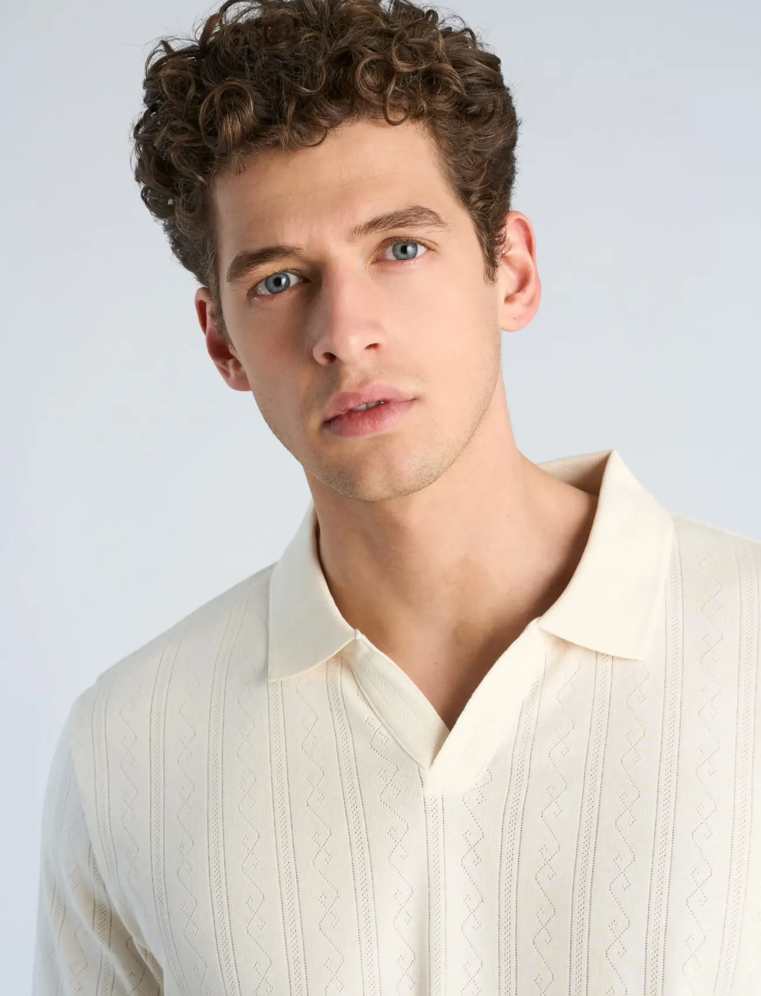 Jacquard V-Neck Polo S/S 4
