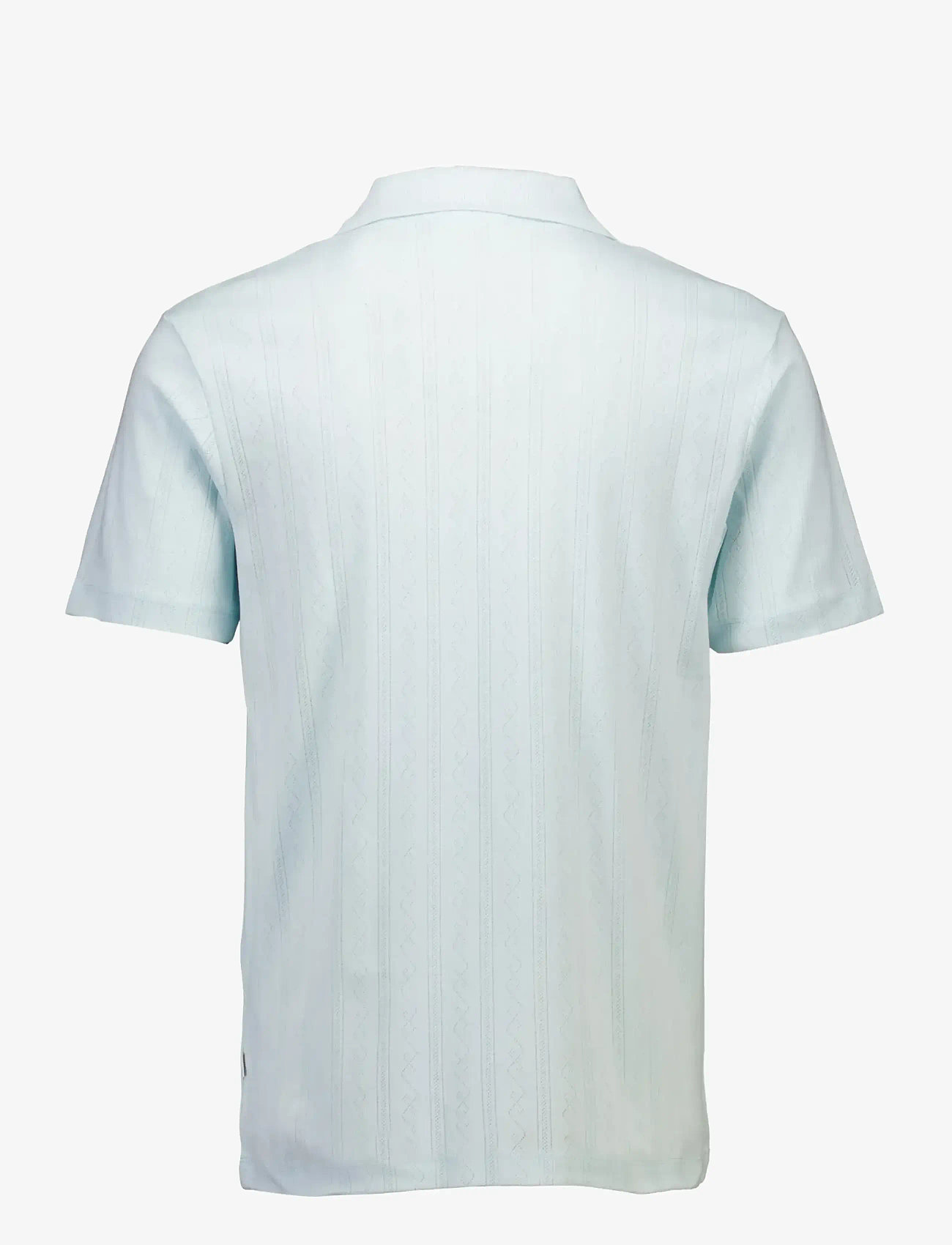 Lindbergh - Jacquard v-neck polo S/S - kortærmede poloer - lt blue - 2