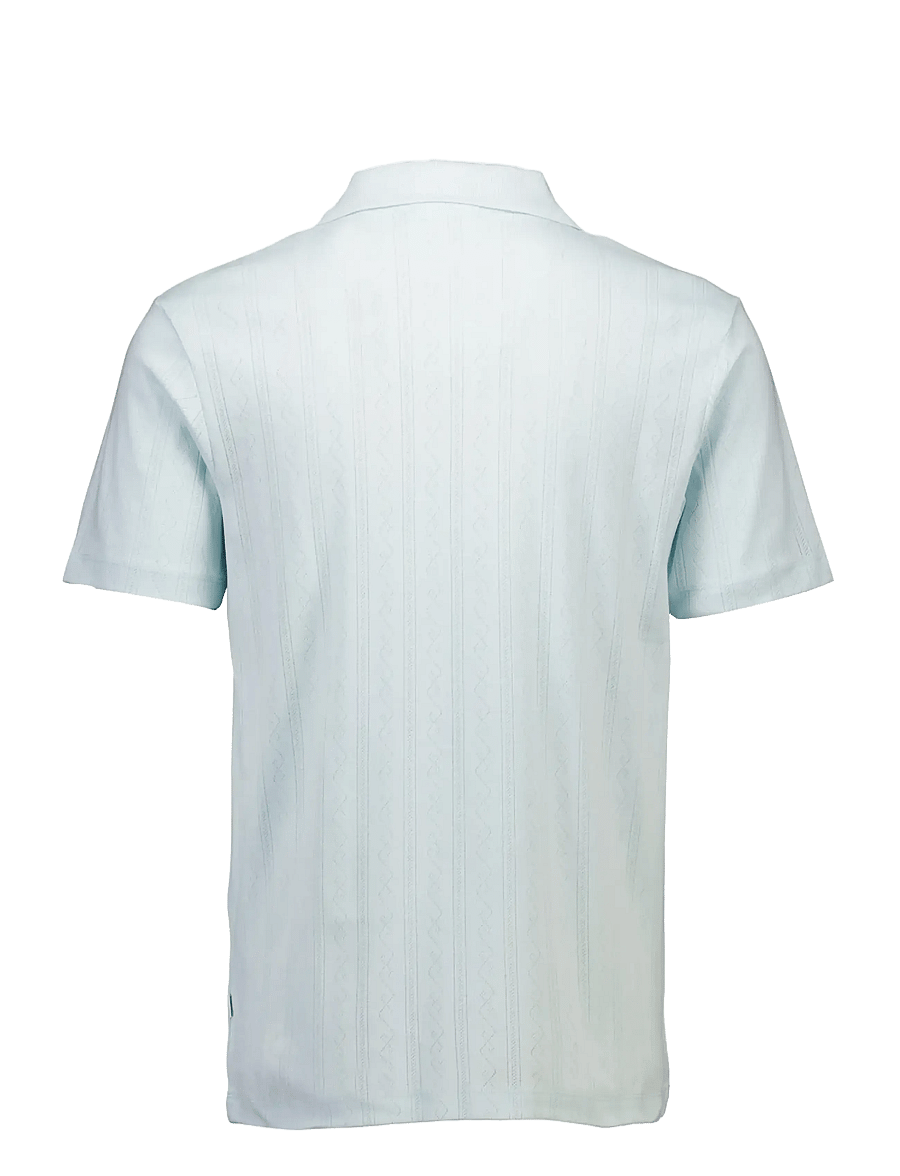 Lindbergh - Jacquard v-neck polo S/S - kortærmede poloer - lt blue - 2
