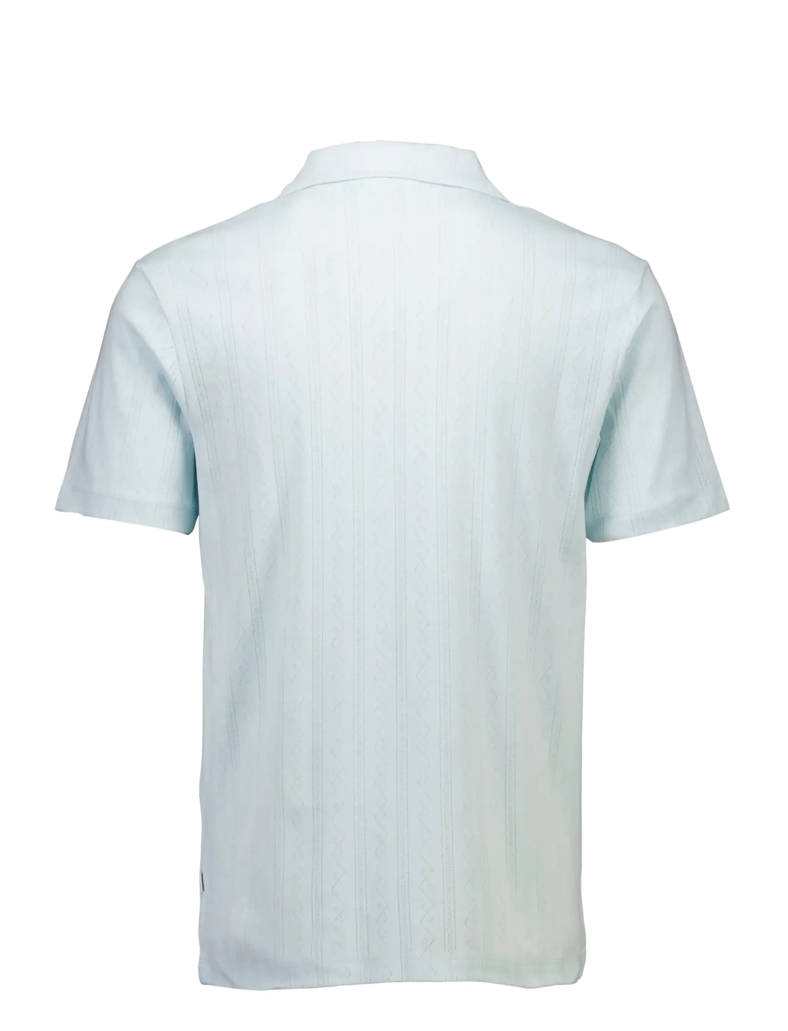 Lindbergh - Jacquard v-neck polo S/S - short-sleeved polos - lt blue - 2