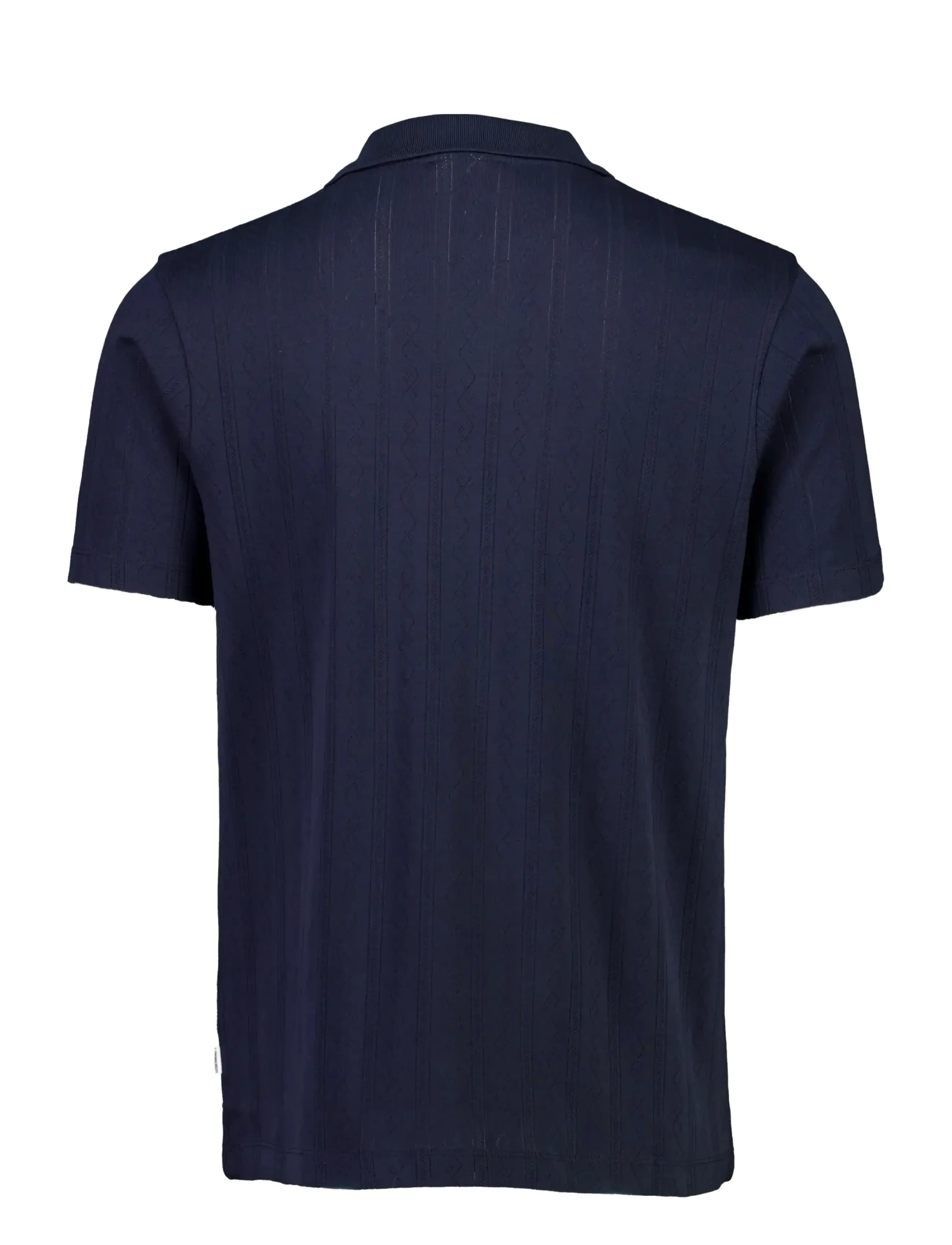 Lindbergh - Jacquard v-neck polo S/S - stutterma pólóbolir - navy - 2