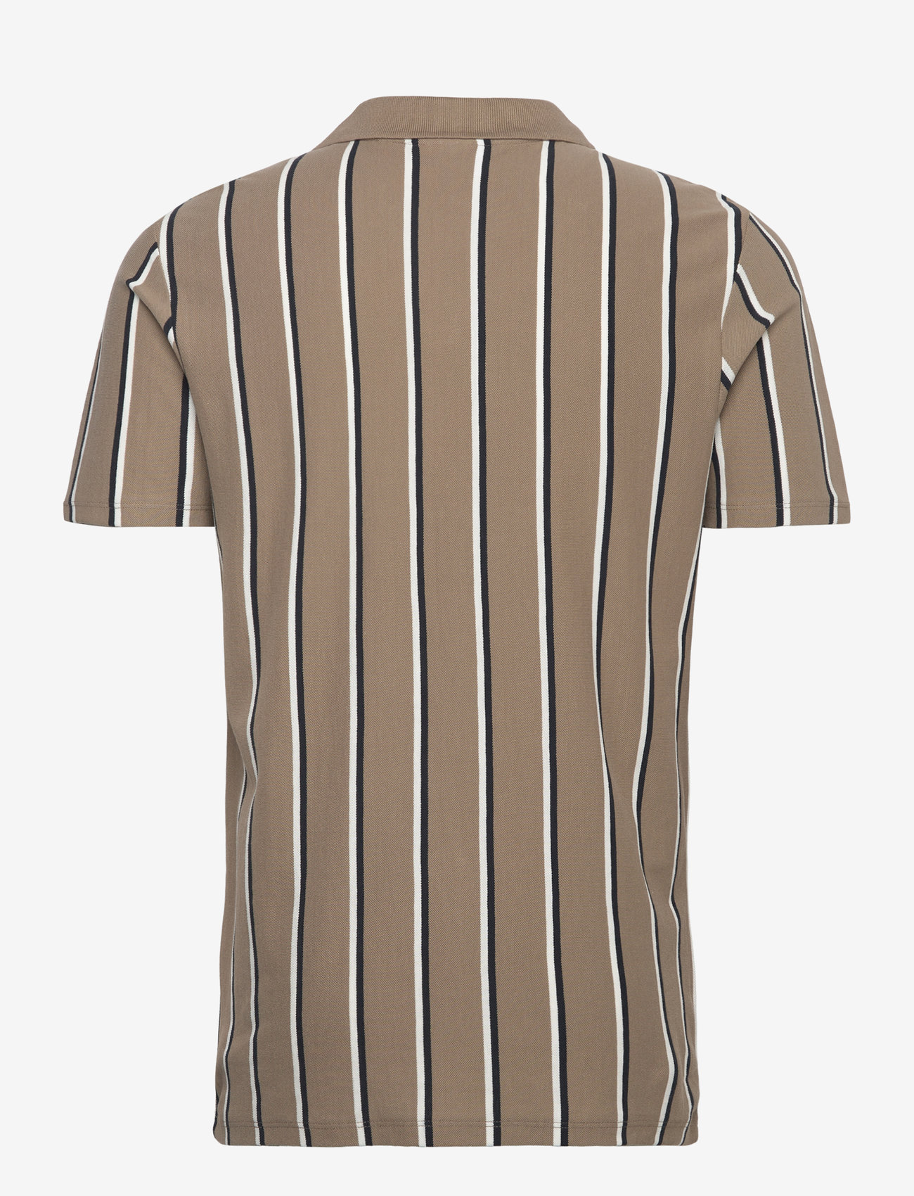 Lindbergh - Striped piqué polo shirt S/S - kortærmede poloer - dk stone - 2