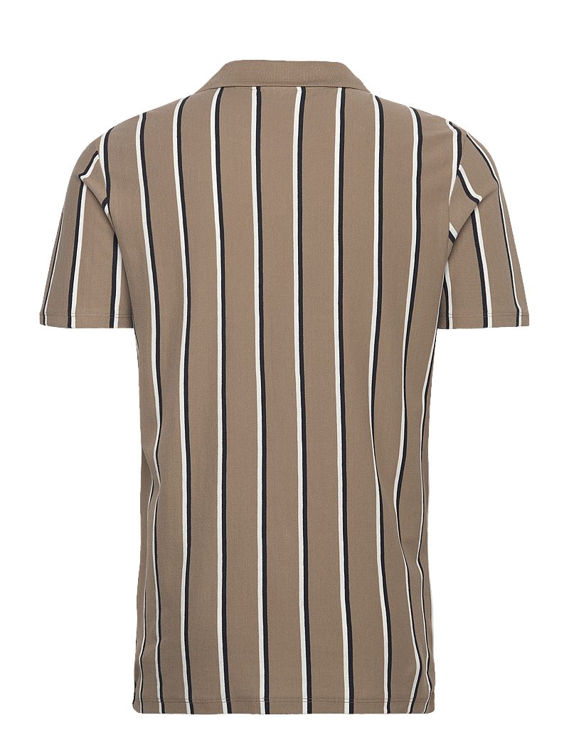 Lindbergh - Striped piqué polo shirt S/S - kurzärmelig - dk stone - 2