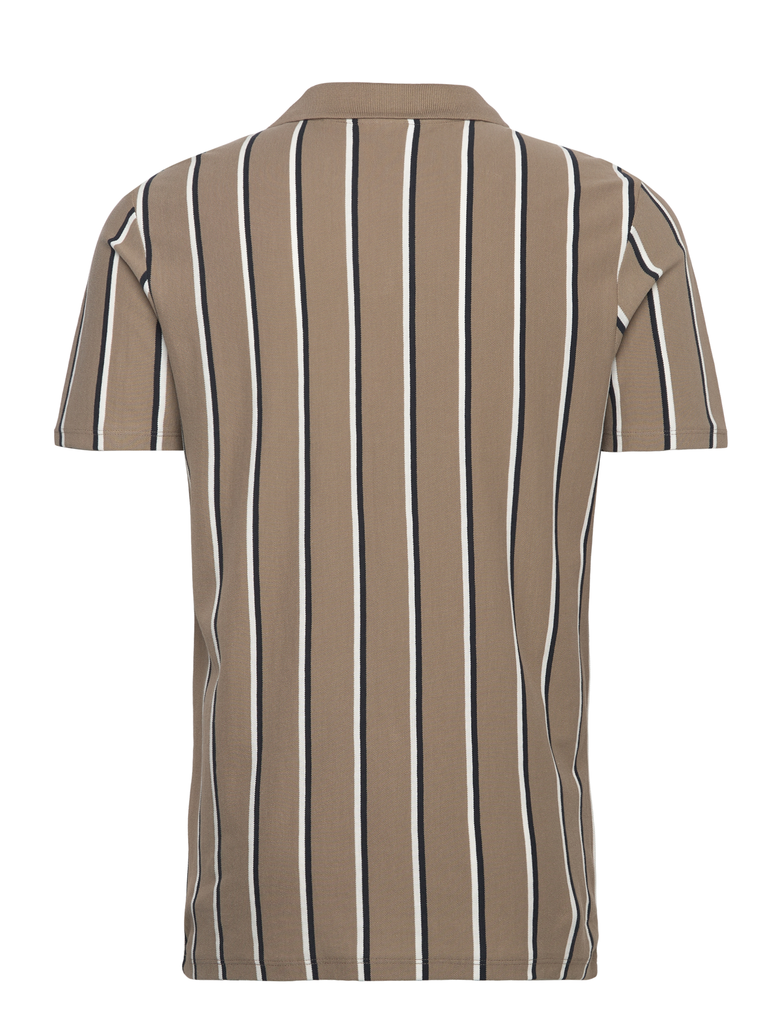 Lindbergh - Striped piqué polo shirt S/S - short-sleeved polos - dk stone - 2