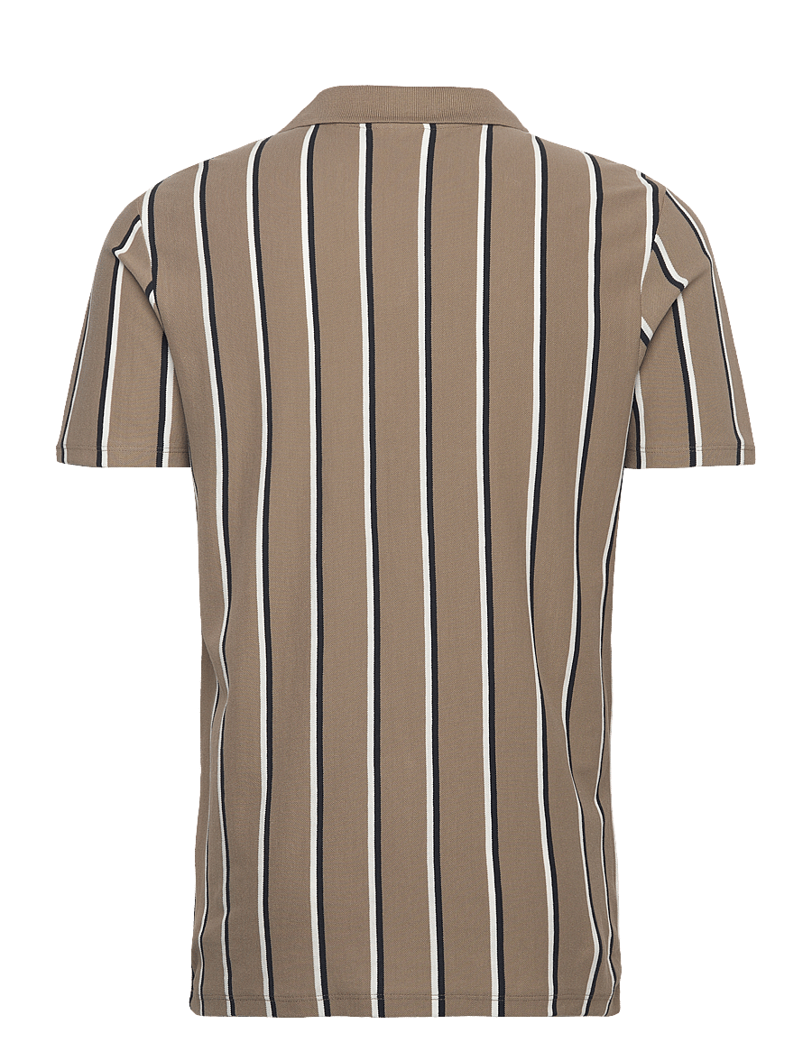 Lindbergh - Striped piqué polo shirt S/S - kurzärmelig - dk stone - 2