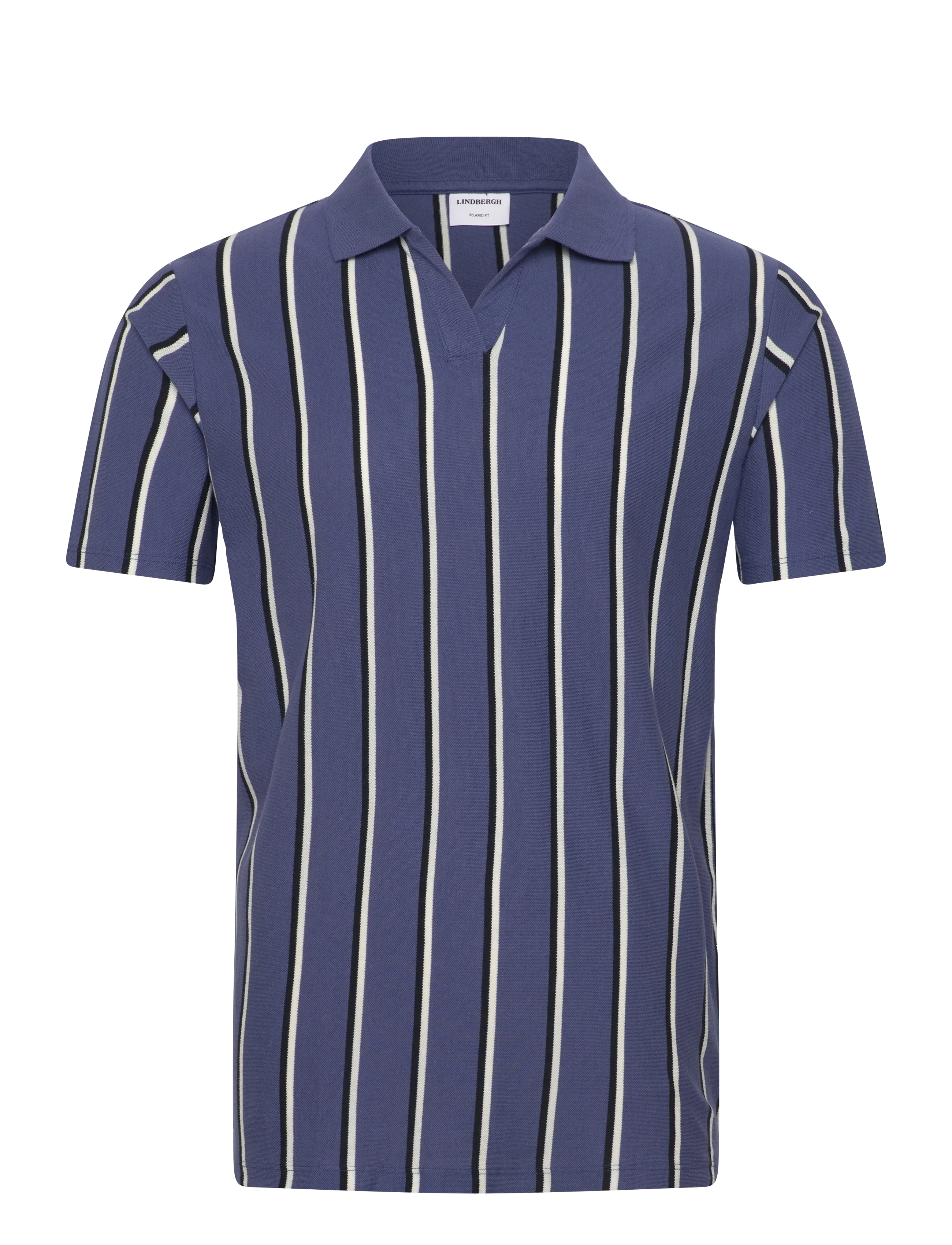 Lindbergh Striped piqué polo shirt S/S - Kläder - INDIGO BLUE / blue