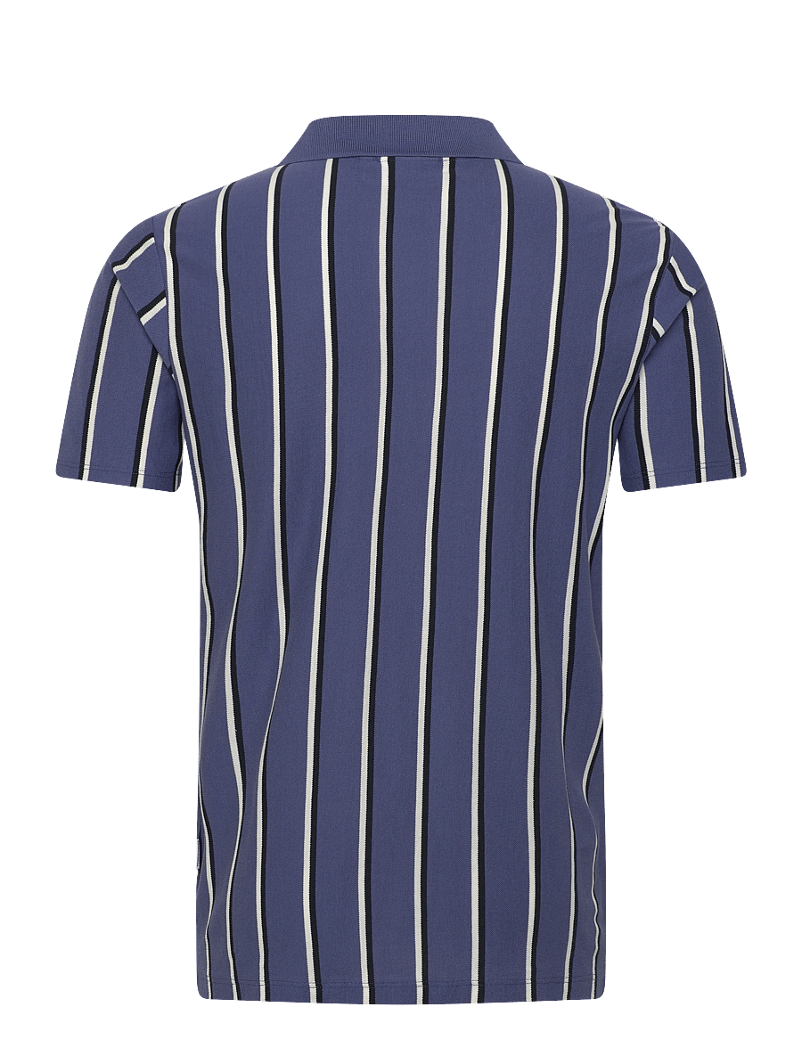 Lindbergh - Striped piqué polo shirt S/S - kurzärmelig - indigo blue - 2