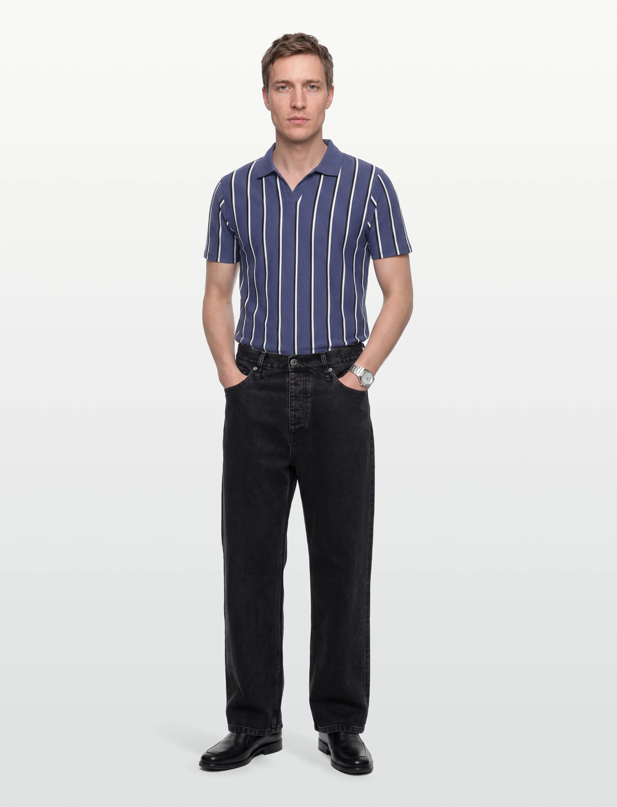 Striped Piqué Polo Shirt S/S