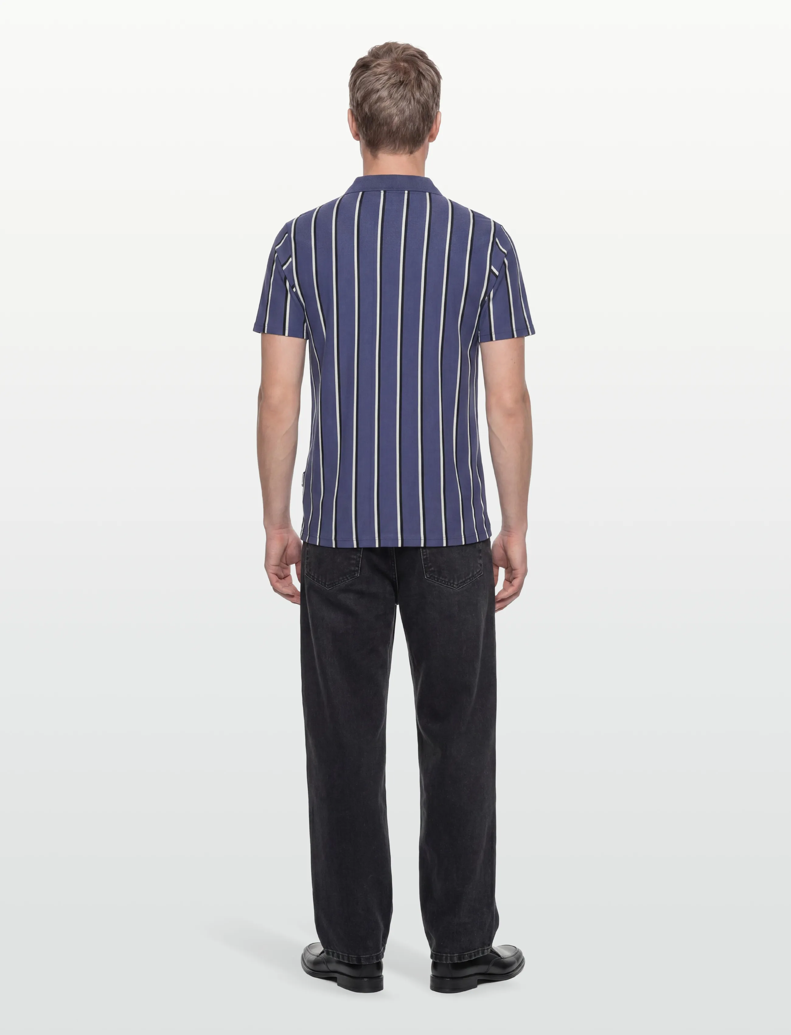 Lindbergh - Striped piqué polo shirt S/S - kortärmade pikéer - indigo blue - 4