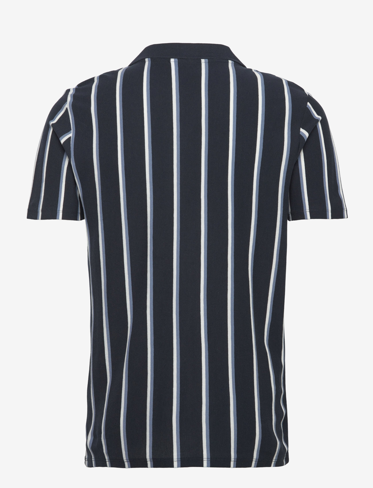 Lindbergh - Striped piqué polo shirt S/S - kortærmede poloer - navy 424 - 1