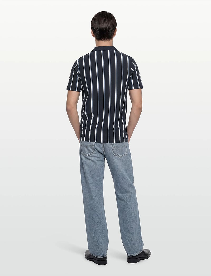 Lindbergh - Striped piqué polo shirt S/S - kurzärmelig - navy 424 - 4
