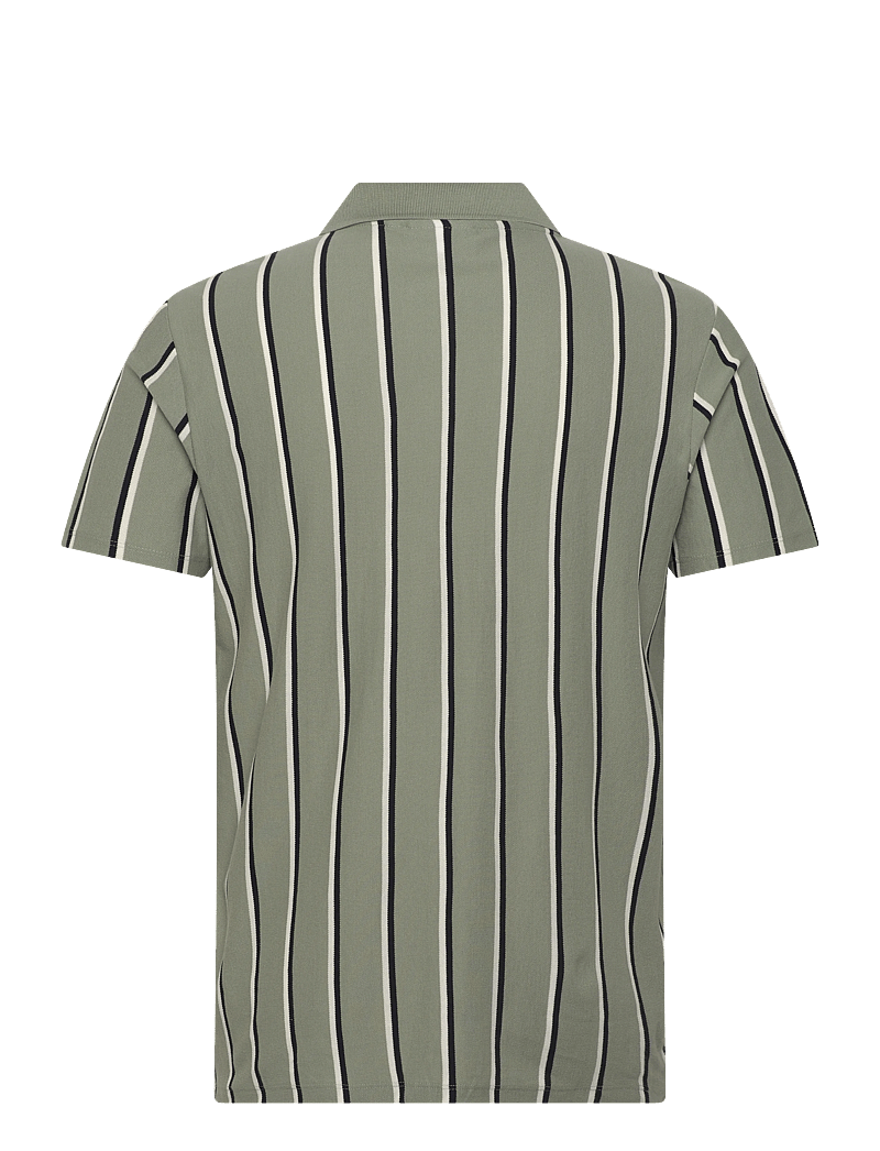 Lindbergh - Striped piqué polo shirt S/S - kurzärmelig - sage green - 2