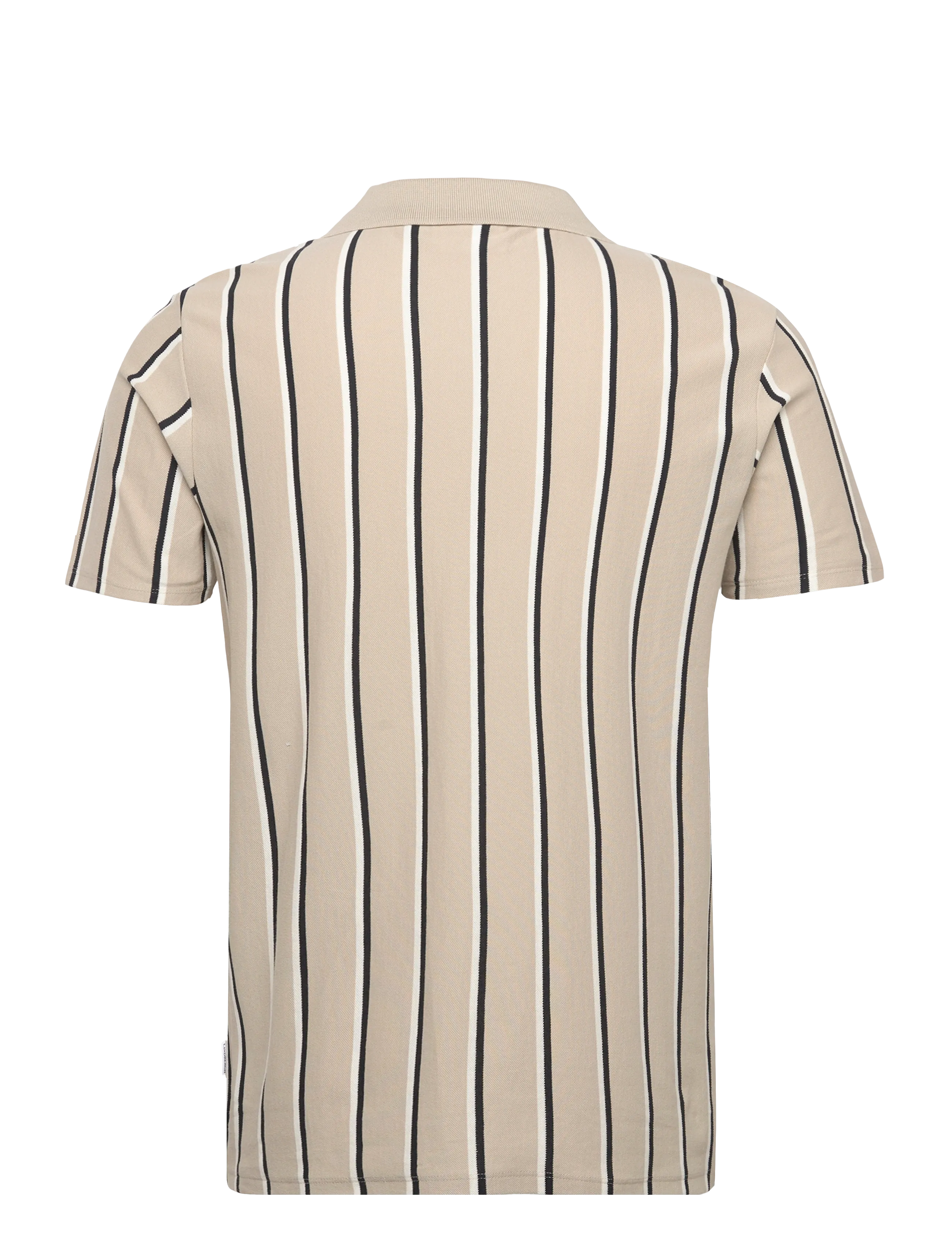 Lindbergh - Striped piqué polo shirt S/S - short-sleeved polos - sand - 2