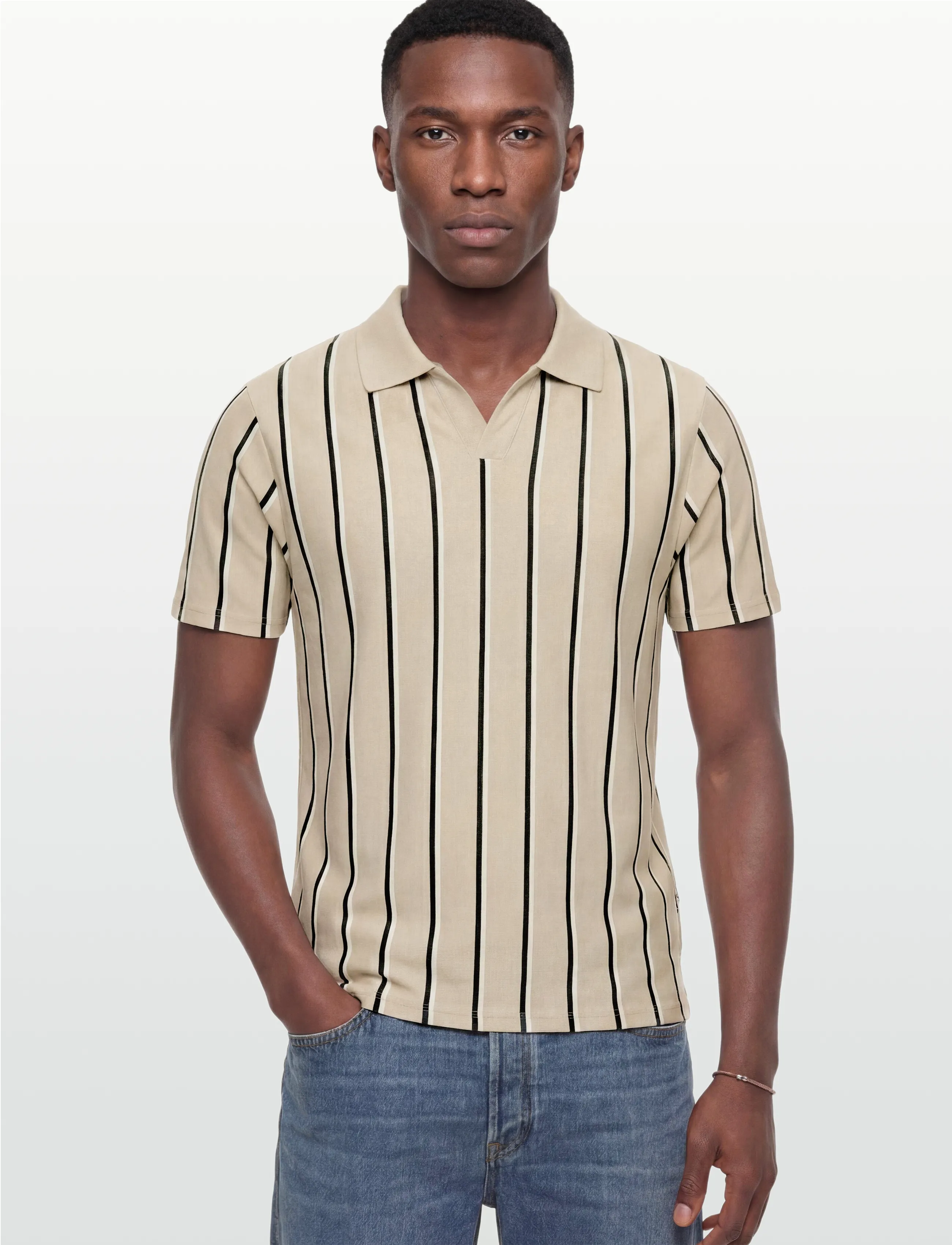 Lindbergh Striped Piqué Polo Shirt S/S pikéer herr – bild 2