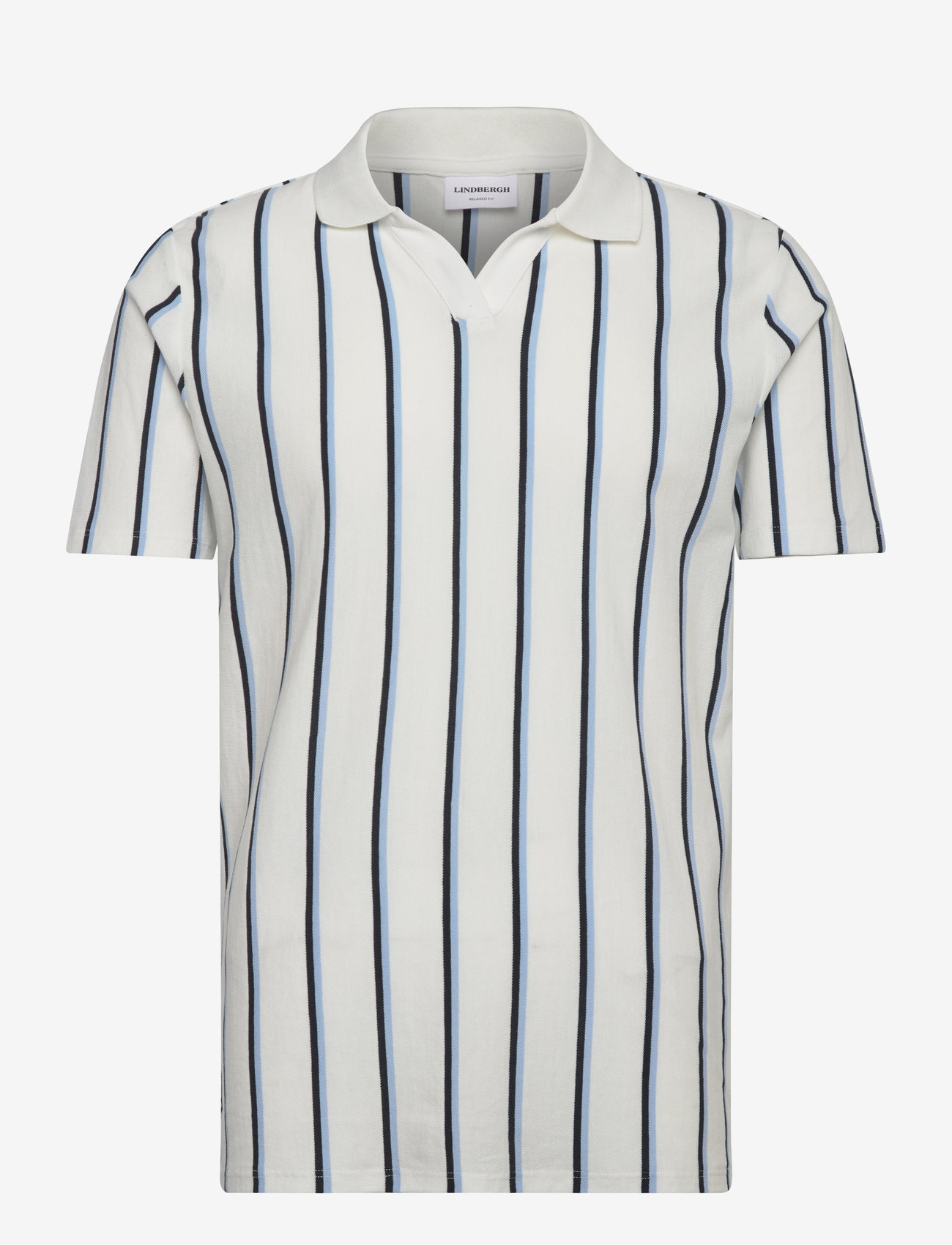 Lindbergh - Striped piqué polo shirt S/S - lühikeste varrukatega polod - white wave - 0