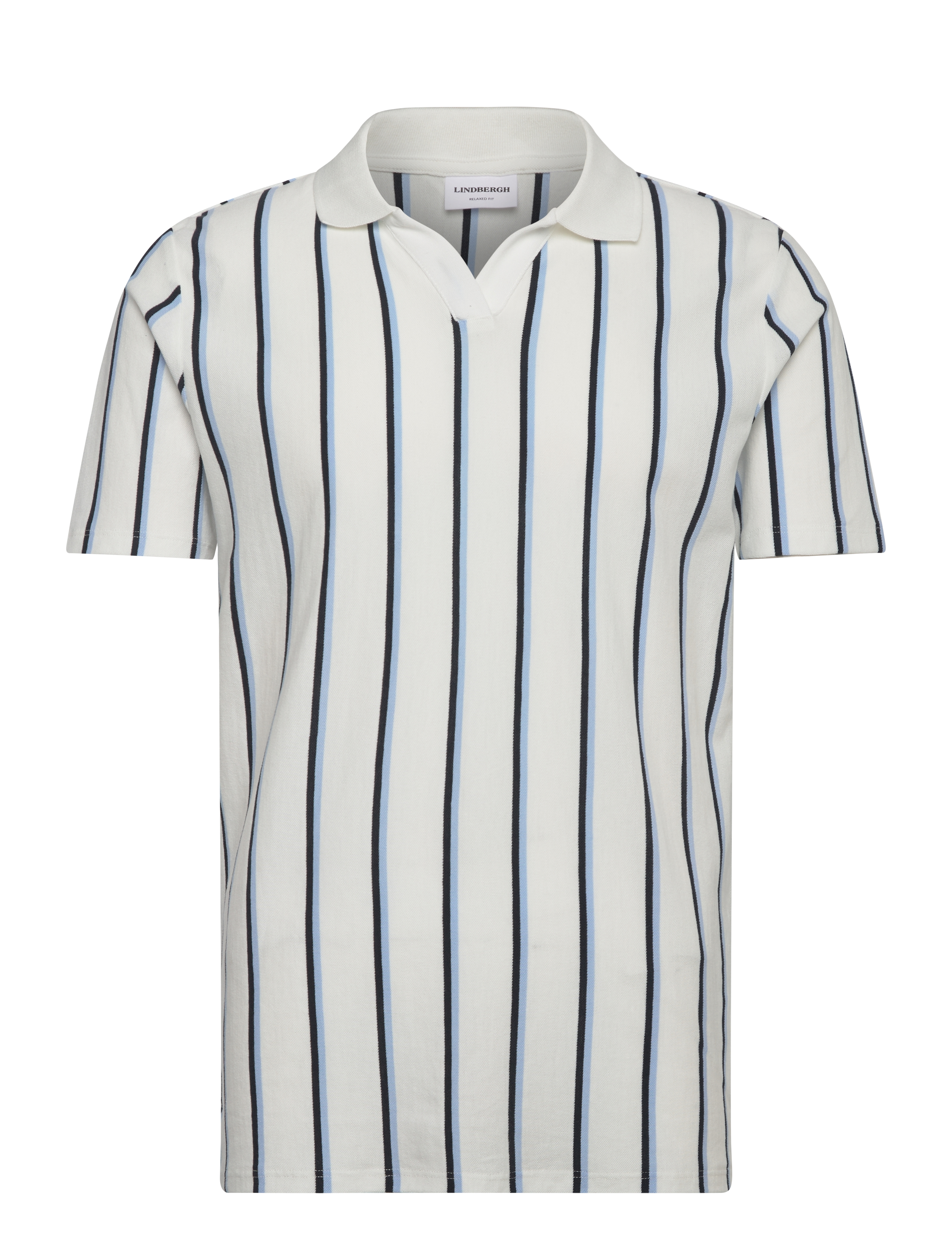 Lindbergh Striped piqué polo shirt S/S - Lyhythihaiset - WHITE WAVE / white