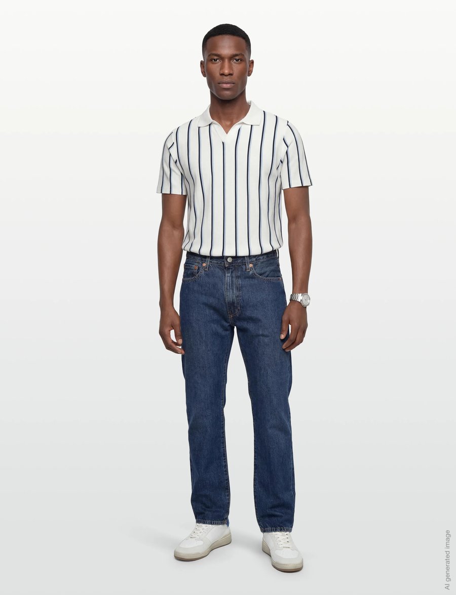 Lindbergh - Striped piqué polo shirt S/S - kurzärmelig - white wave - 0
