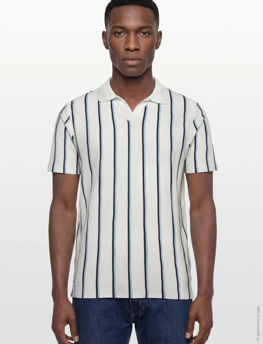 Lindbergh - Striped piqué polo shirt S/S - kurzärmelig - white wave - 3