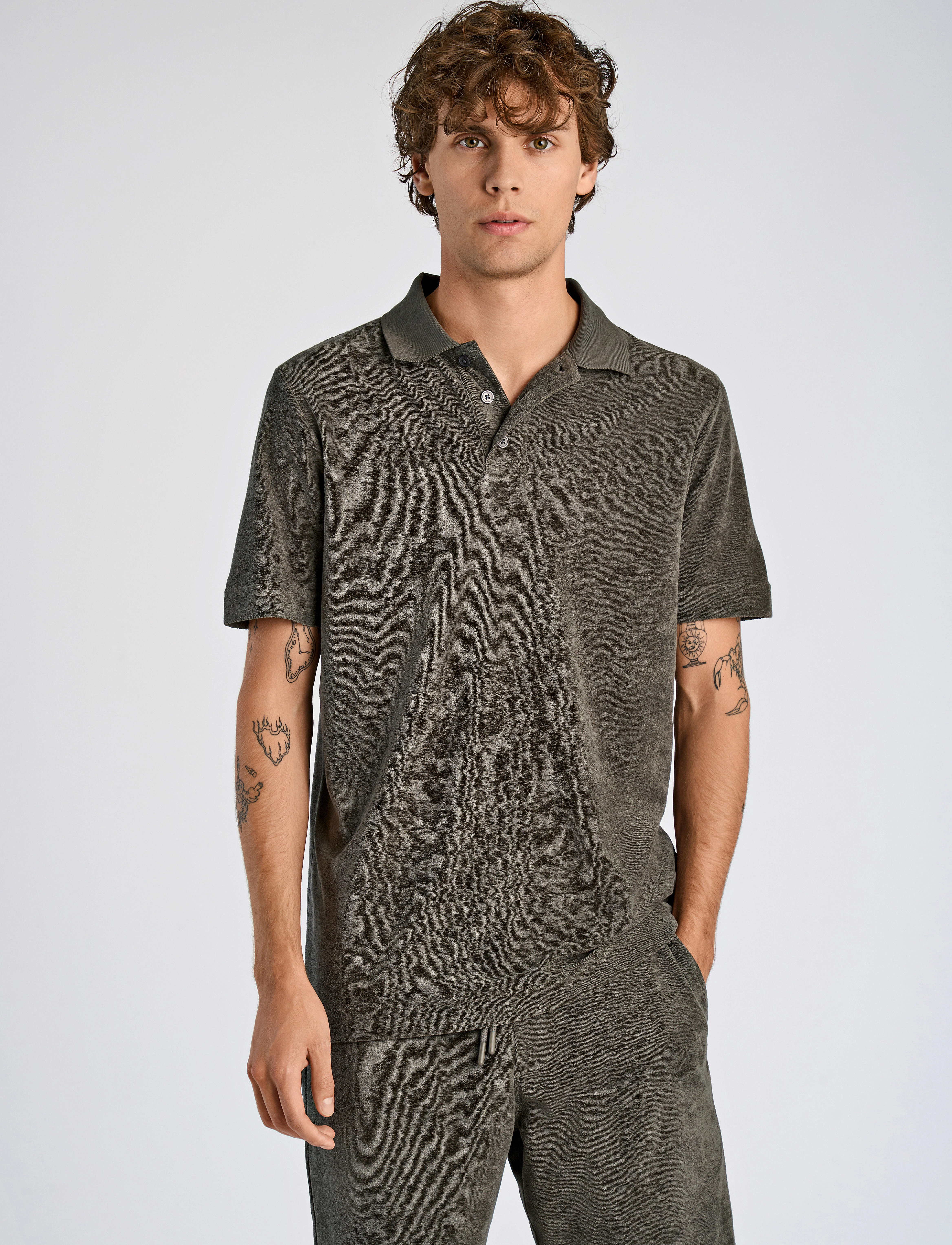 Lindbergh Terry Pique, S, Polos, Grau - Short-sleeved, Männerswear