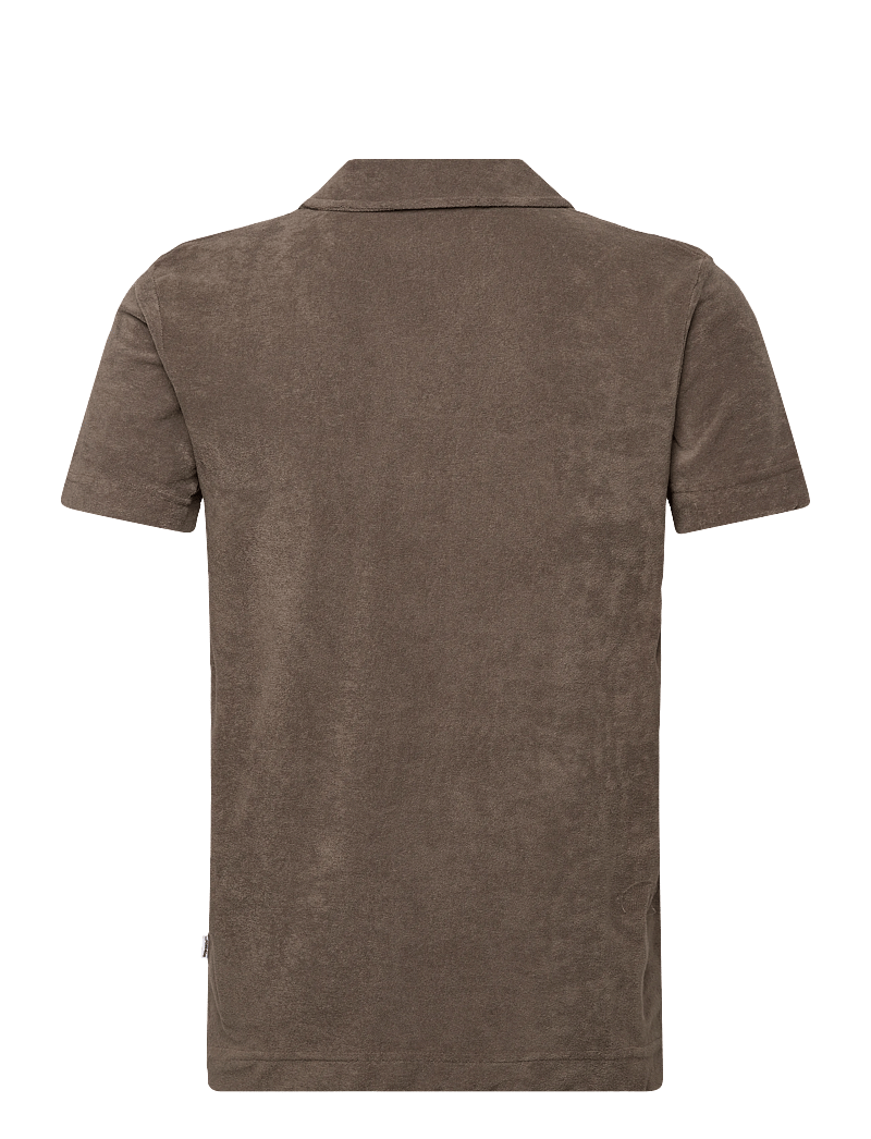 Lindbergh - Towel v-neck polo S/S - lühikeste varrukatega polod - dk stone - 2