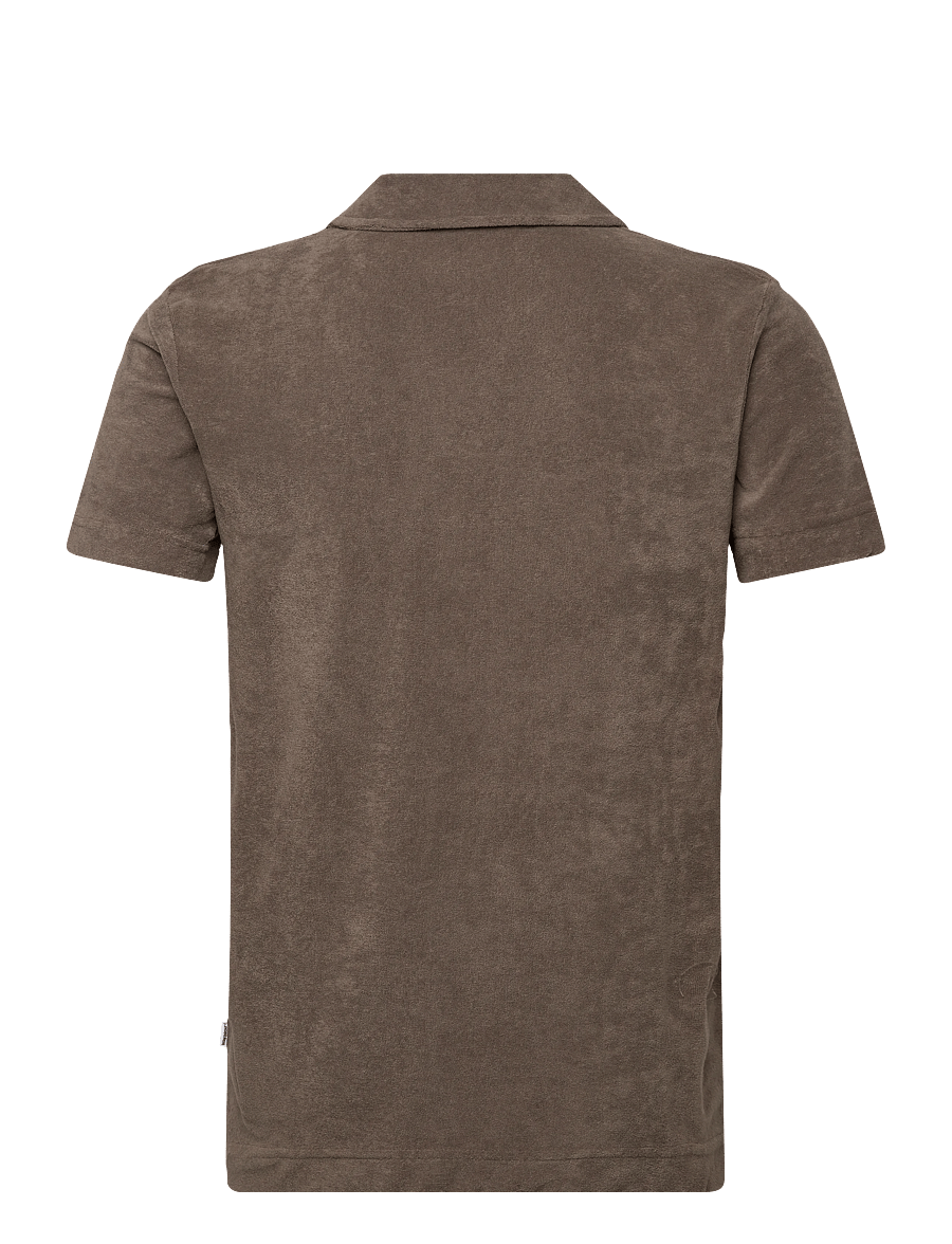 Lindbergh - Towel v-neck polo S/S - kurzärmelig - dk stone - 2
