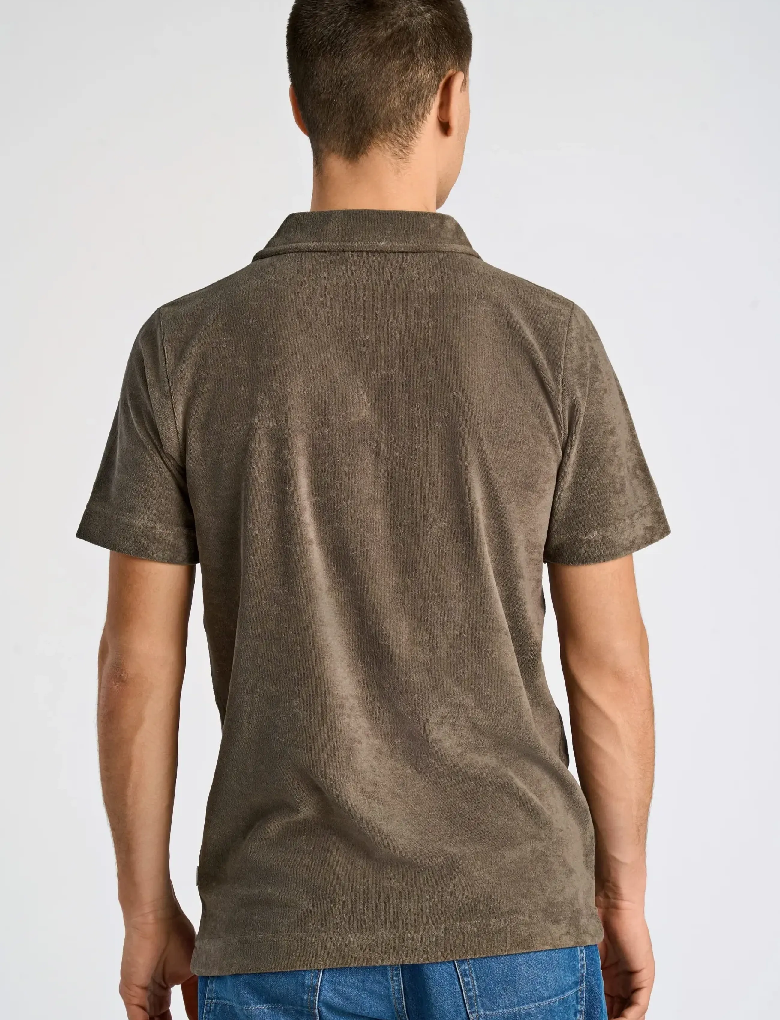 Lindbergh - Towel v-neck polo S/S - kurzärmelig - dk stone - 4