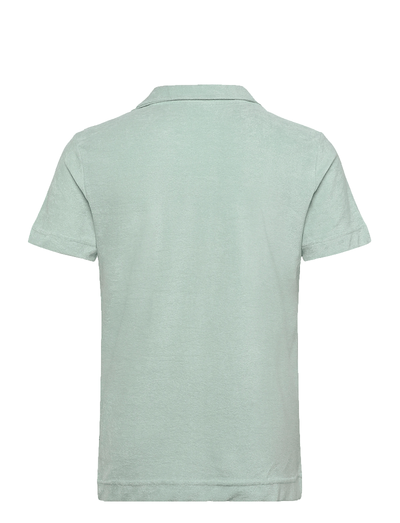 Lindbergh - Towel v-neck polo S/S - kortærmede poloer - dusty aqua - 2