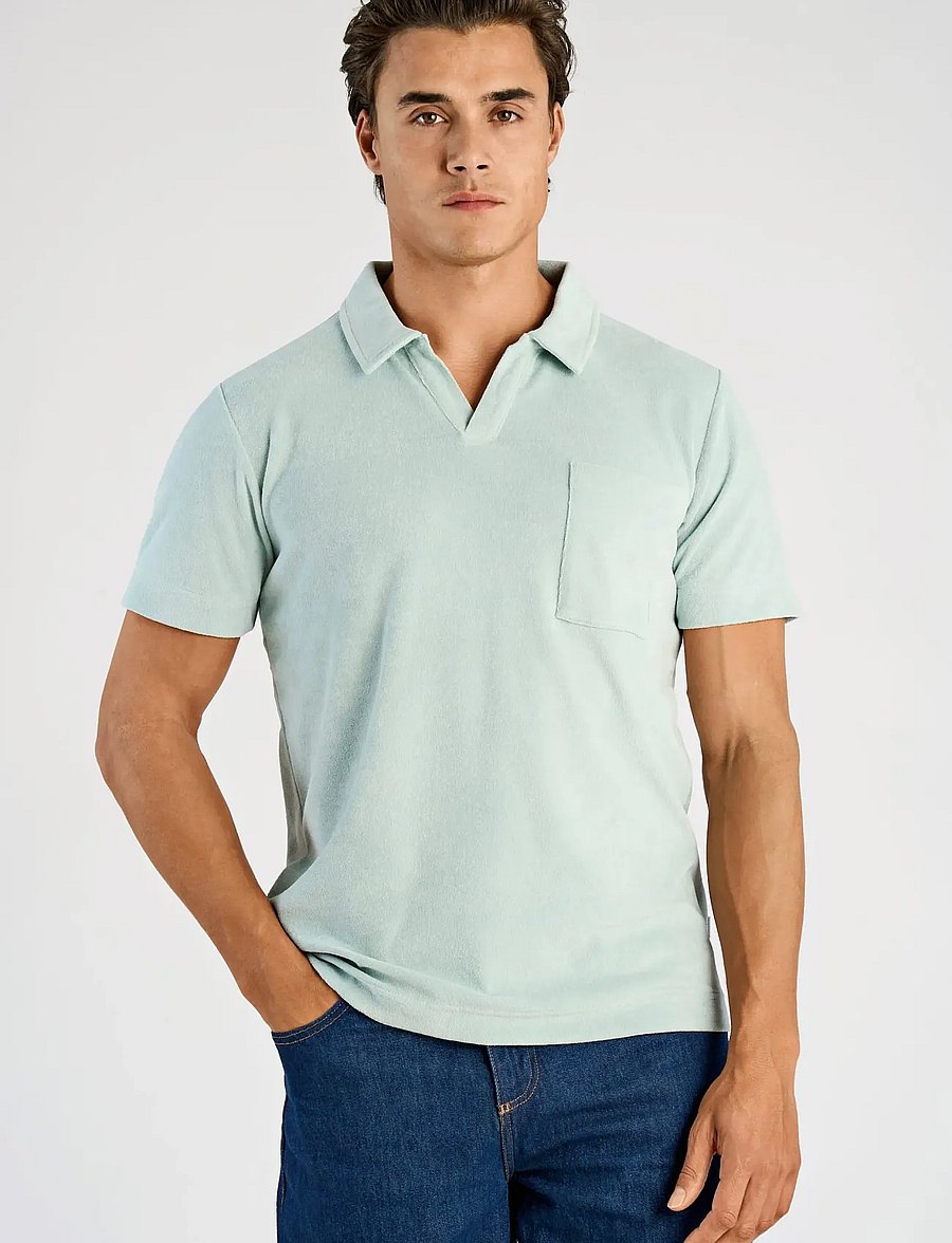 Lindbergh - Towel v-neck polo S/S - lühikeste varrukatega polod - dusty aqua - 3