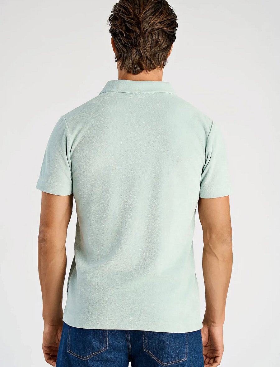 Lindbergh - Towel v-neck polo S/S - lühikeste varrukatega polod - dusty aqua - 4