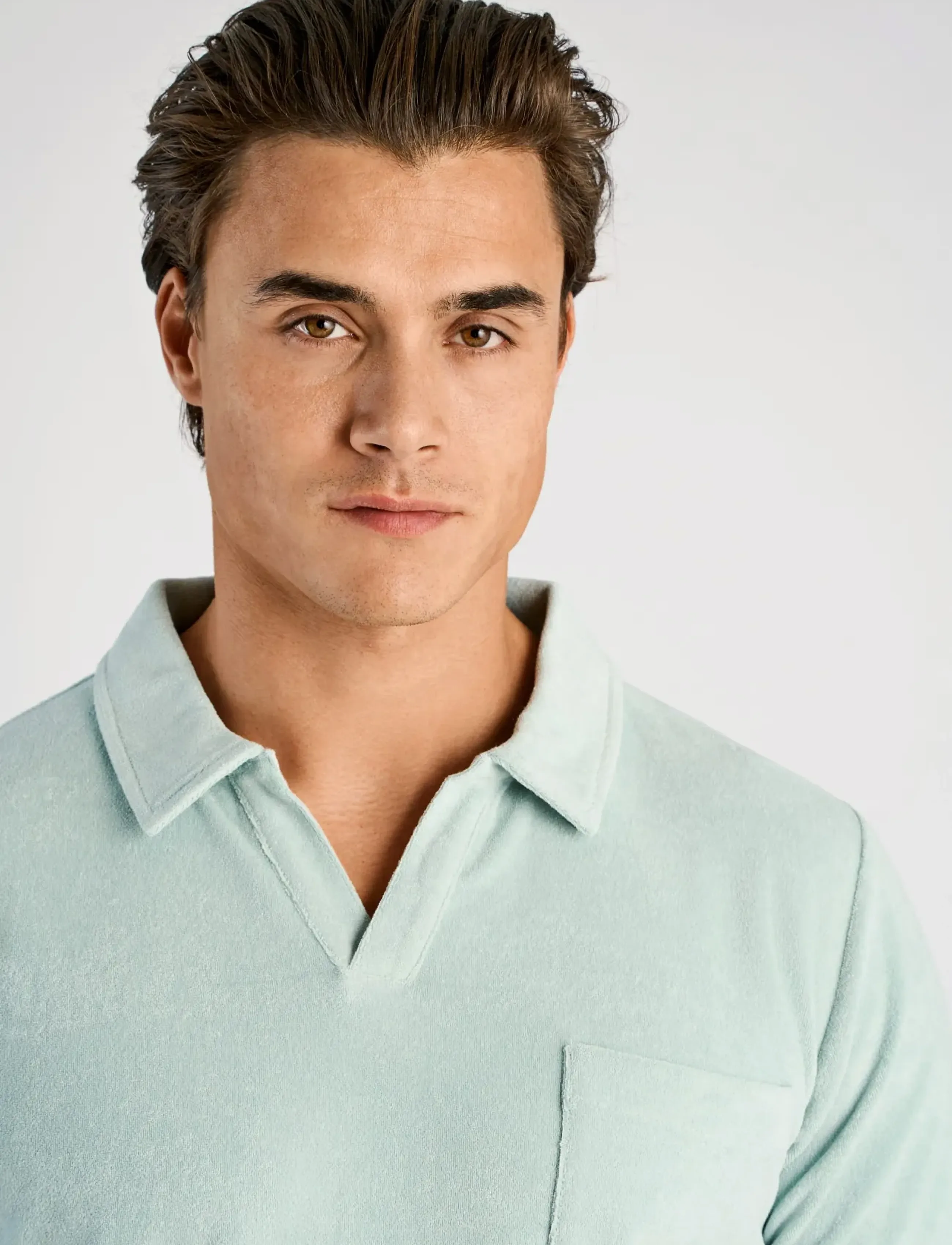 Lindbergh - Towel v-neck polo S/S - lühikeste varrukatega polod - dusty aqua - 5