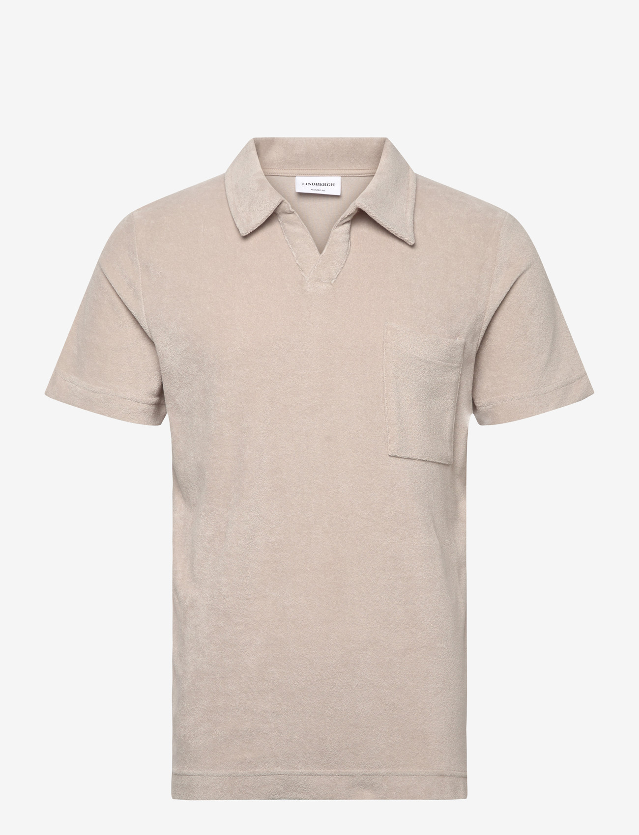 Lindbergh - Towel v-neck polo S/S - lühikeste varrukatega polod - fair grey - 1