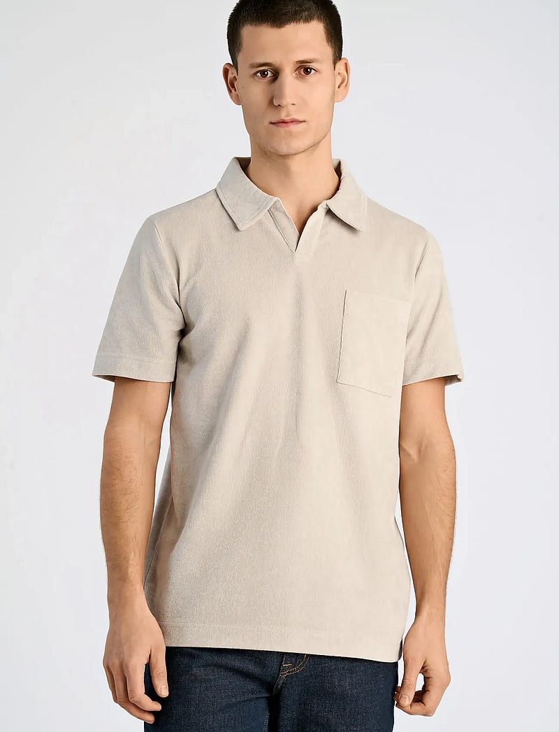 Lindbergh - Towel v-neck polo S/S - lühikeste varrukatega polod - fair grey - 3