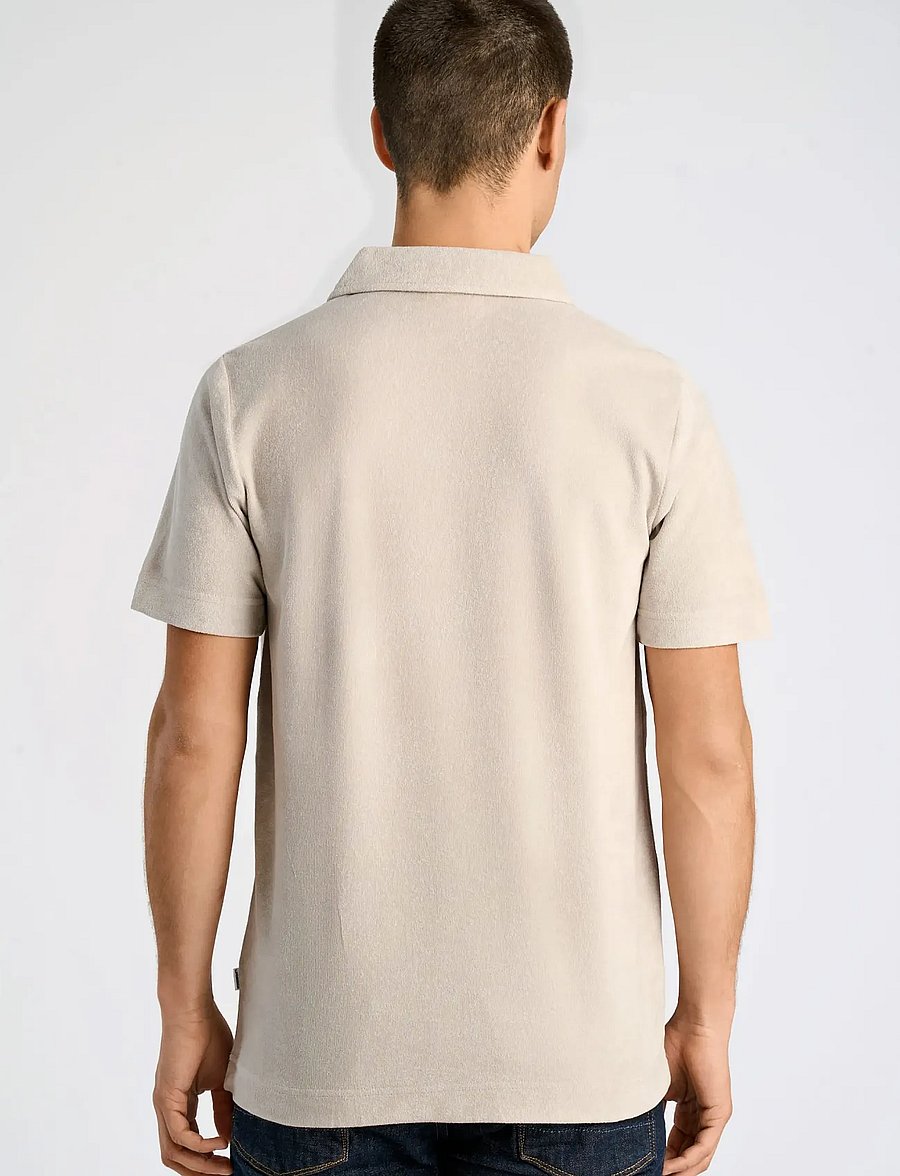Lindbergh - Towel v-neck polo S/S - kortærmede poloer - fair grey - 4