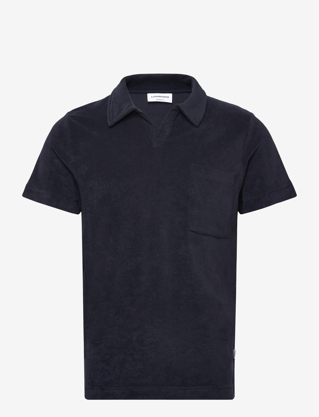 Lindbergh - Towel v-neck polo S/S - kortærmede poloer - navy - 1