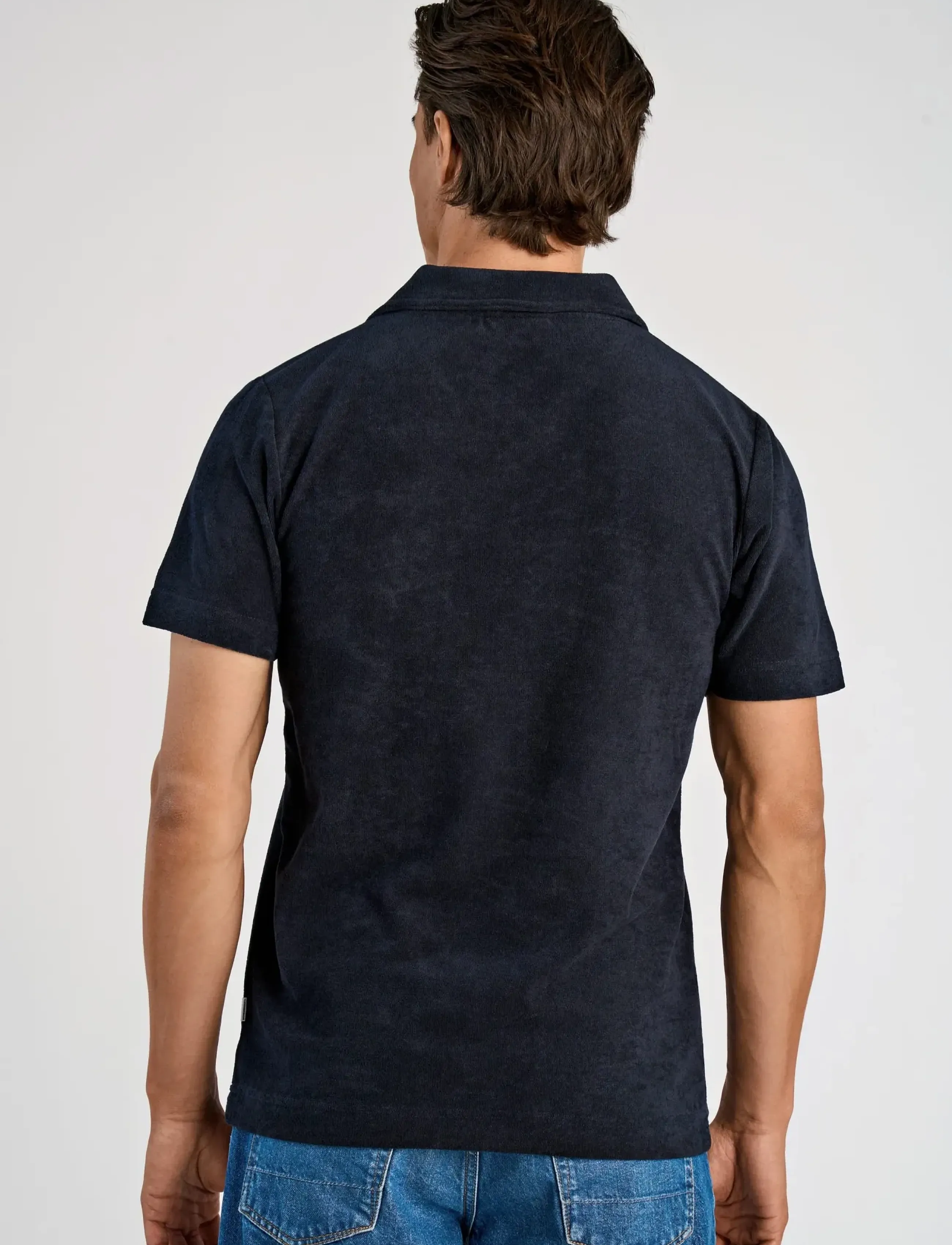Lindbergh - Towel v-neck polo S/S - kortærmede poloer - navy - 4