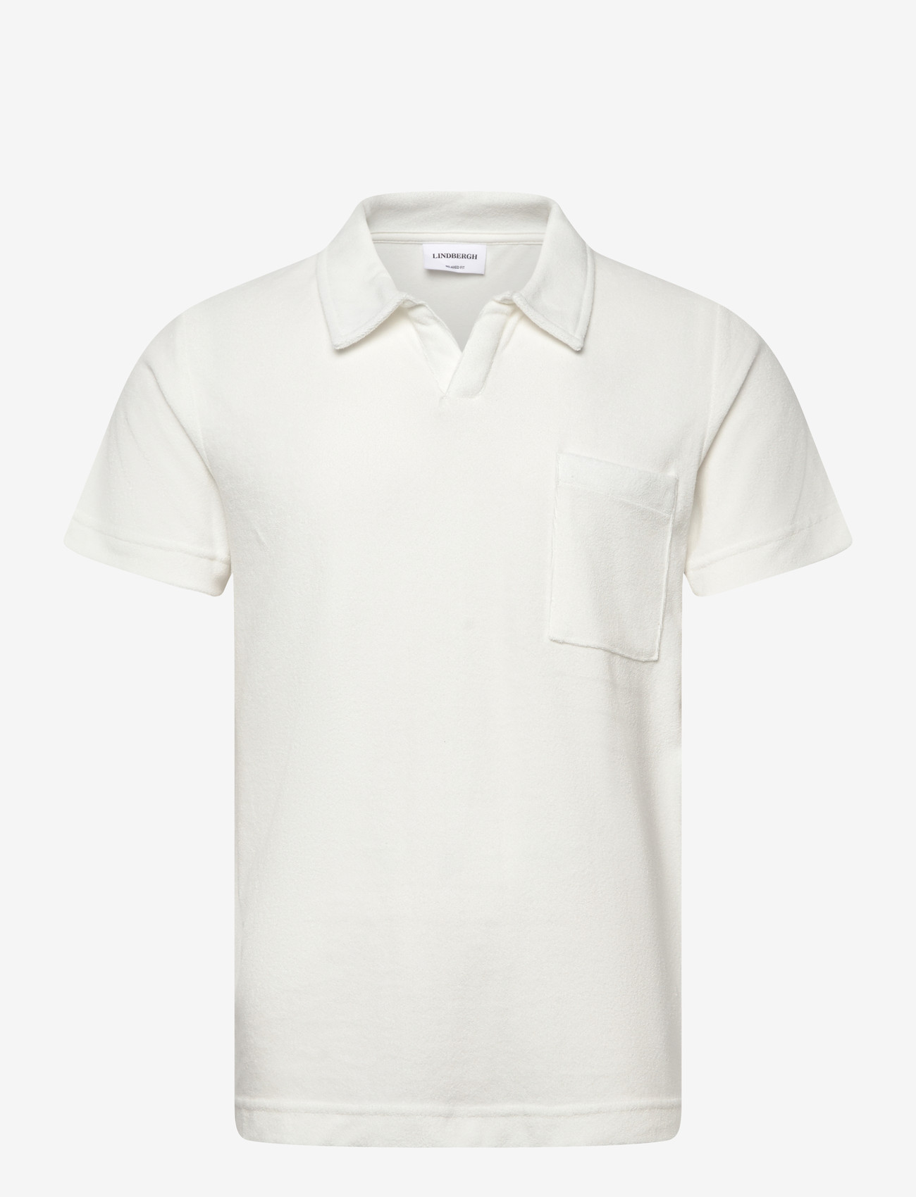 Lindbergh - Towel v-neck polo S/S - kortærmede poloer - off white - 1
