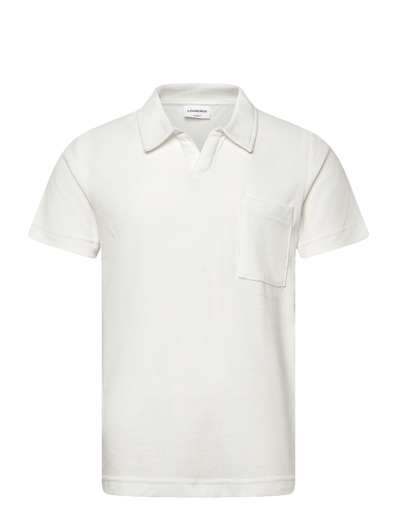 Lindbergh - Towel v-neck polo S/S - kortærmede poloer - off white - 1