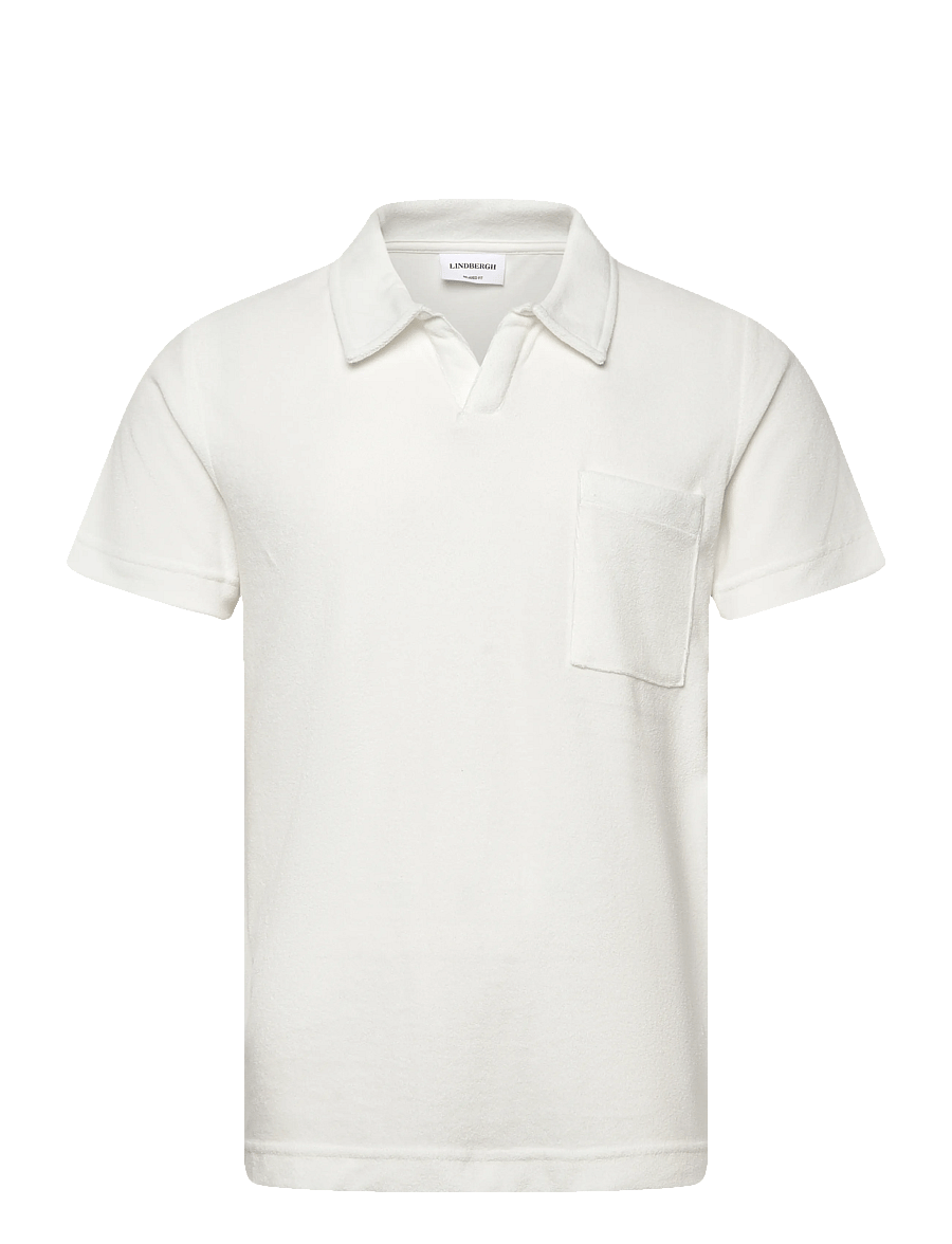 Lindbergh - Towel v-neck polo S/S - kurzärmelig - off white - 1