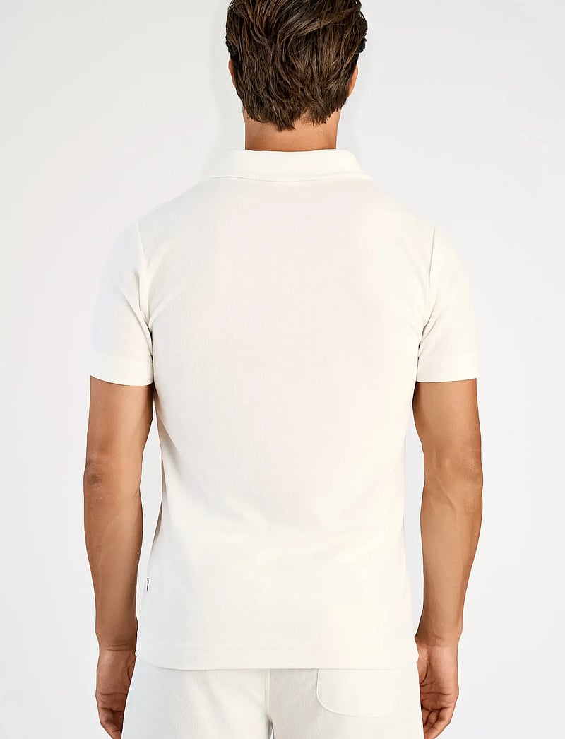 Lindbergh - Towel v-neck polo S/S - kortærmede poloer - off white - 4