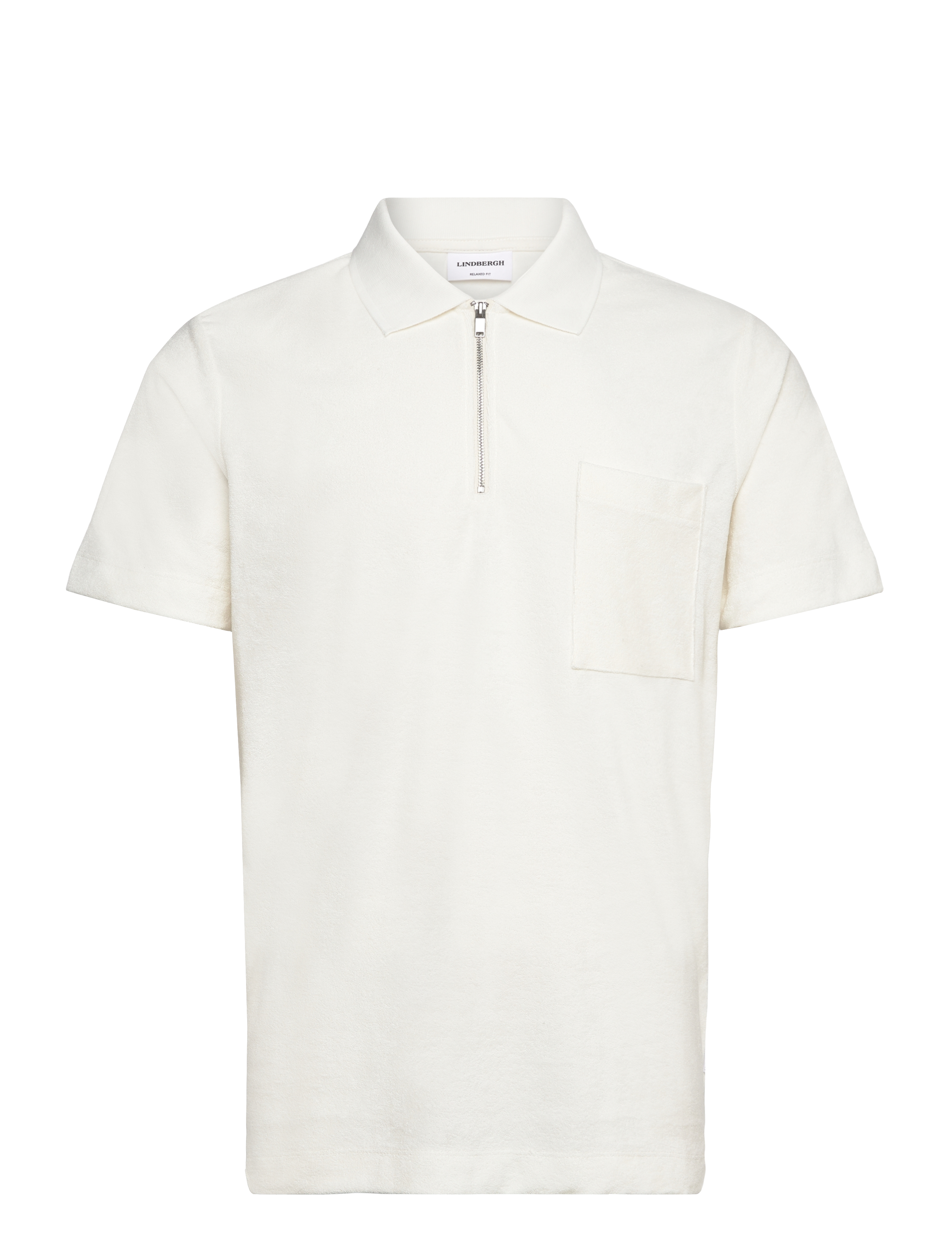 Terry pique w. zip - PEARL WHITE