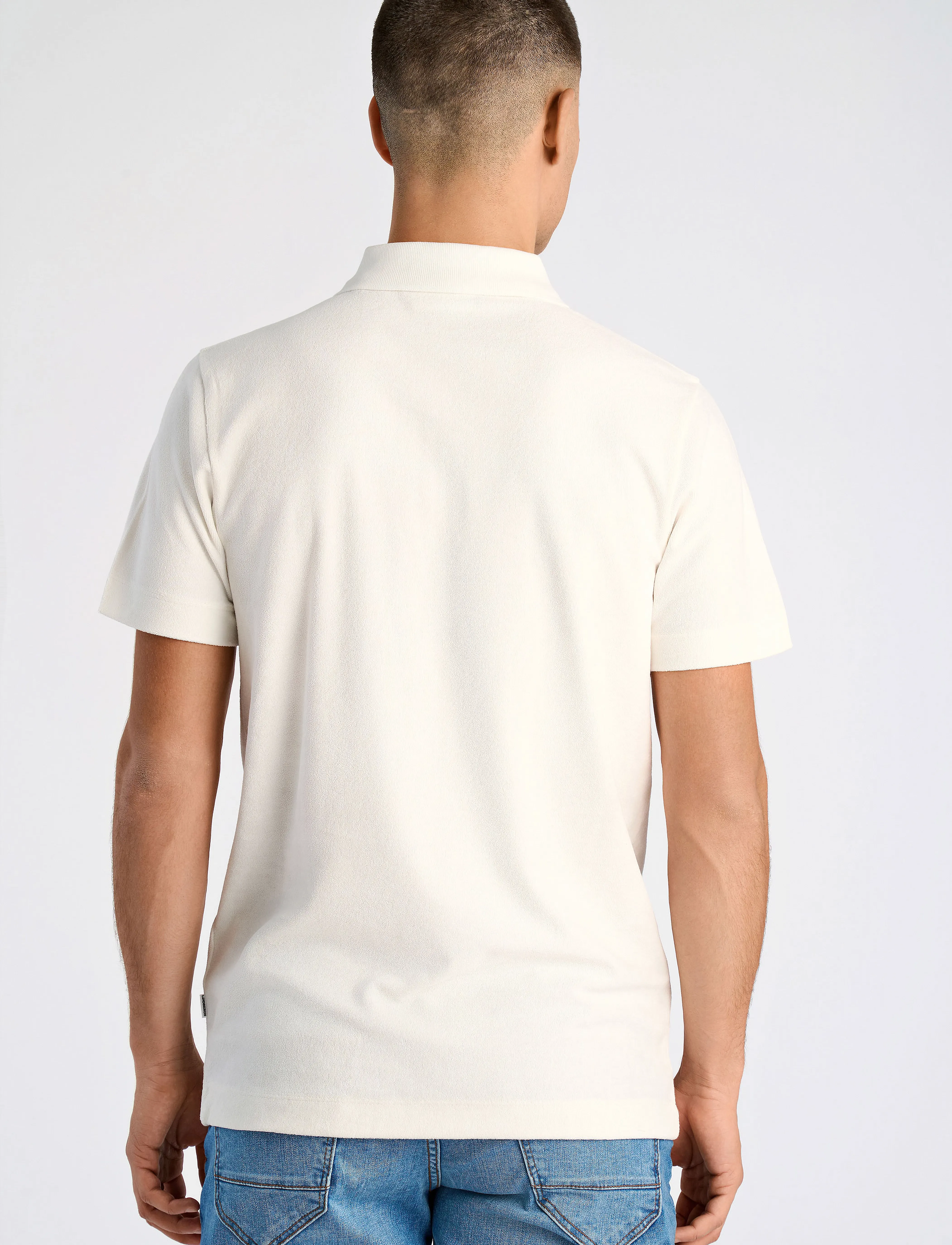 Lindbergh - Terry pique w. zip - laveste priser - pearl white - 3