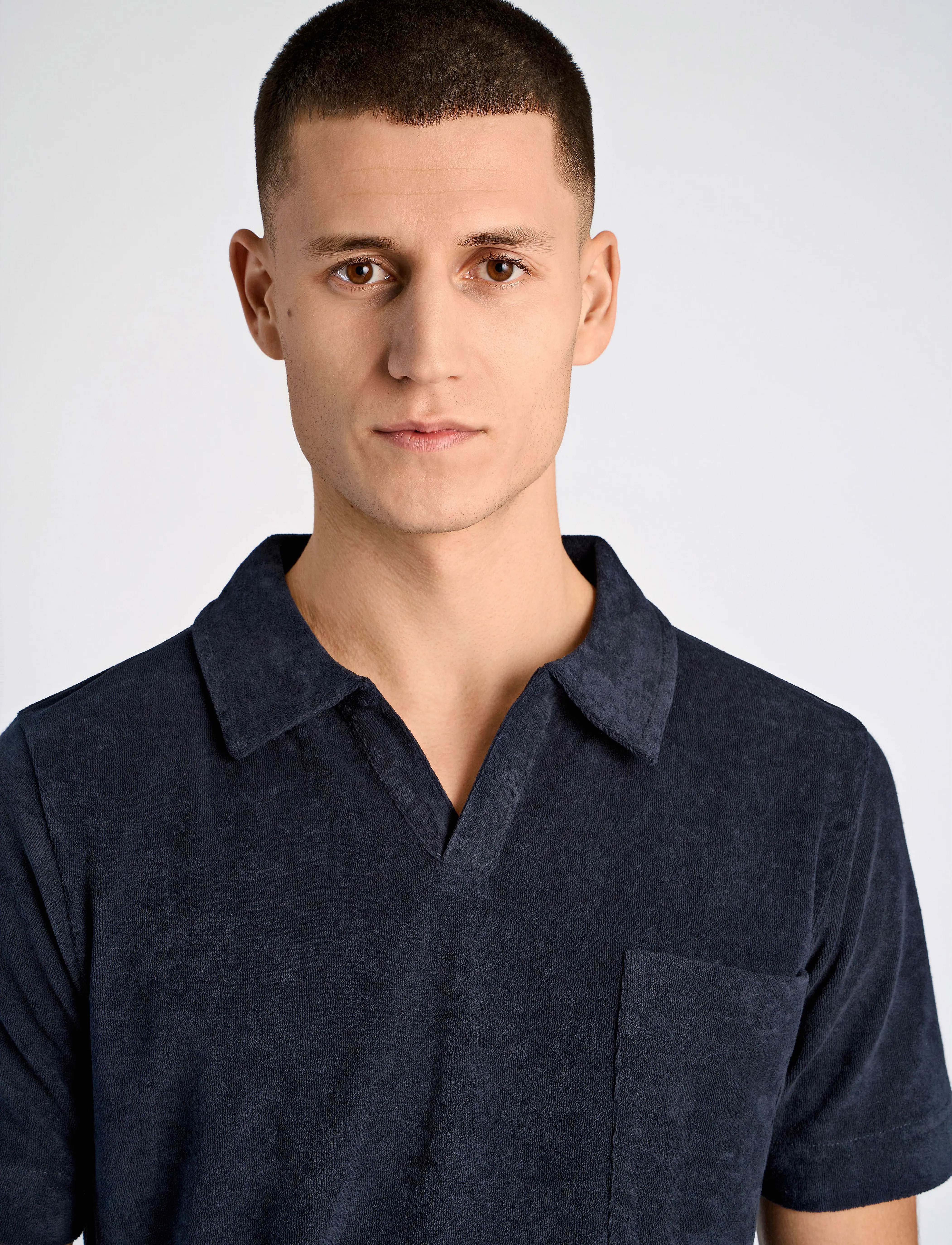 Lindbergh - Terry pique w split neck - laveste priser - navy - 5
