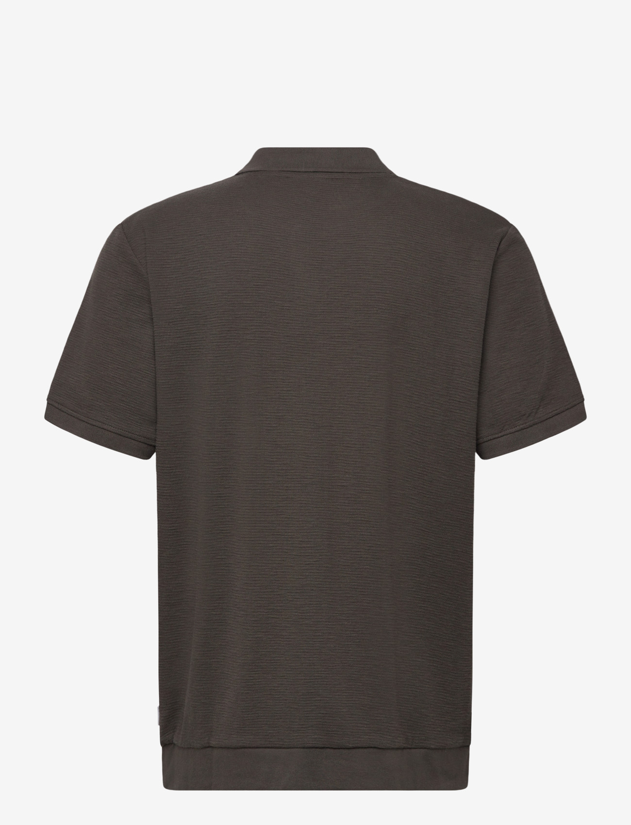 Lindbergh - Open collar structure rib polo - laveste priser - ebony brown - 1