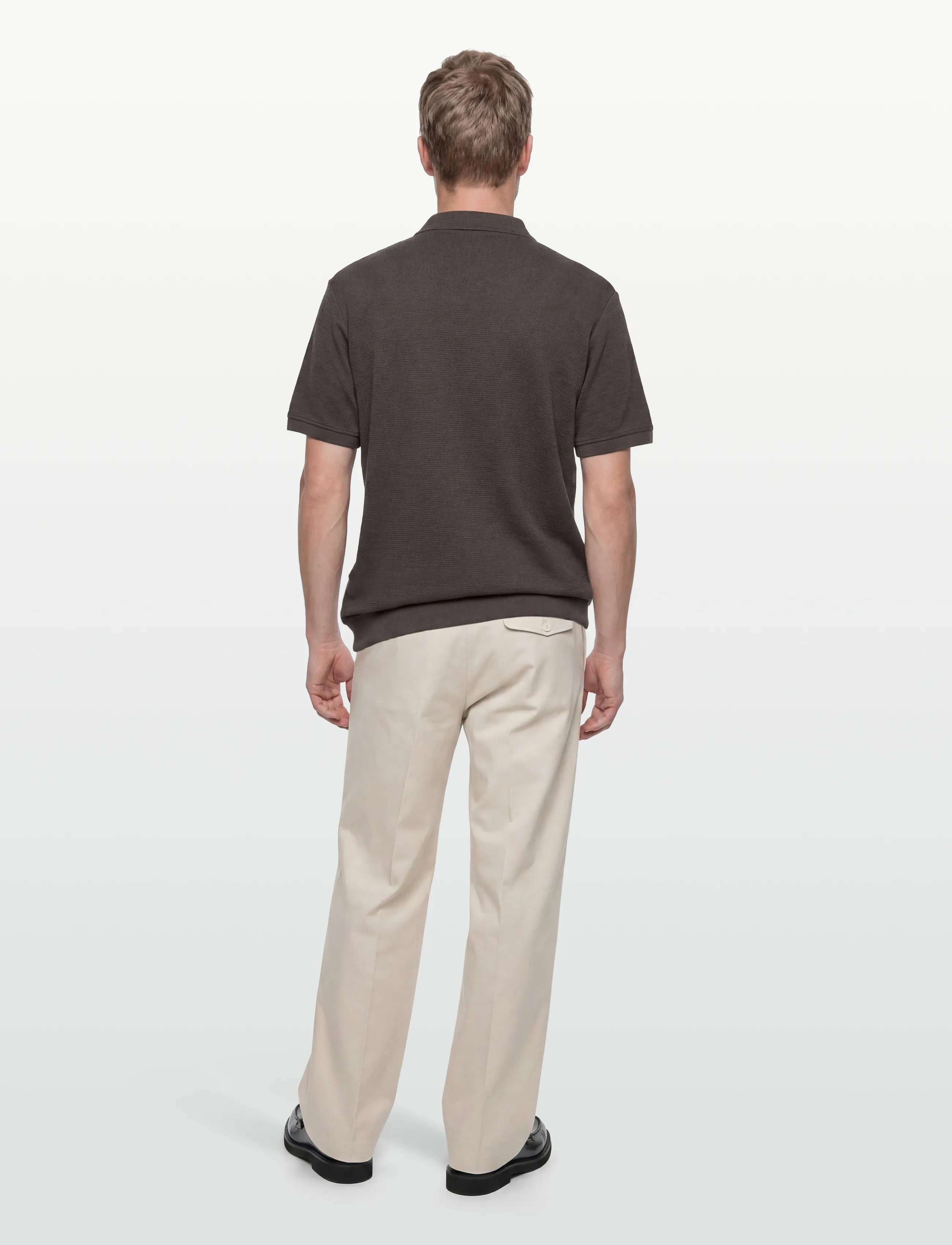 Open Collar Structure Rib Polo 3