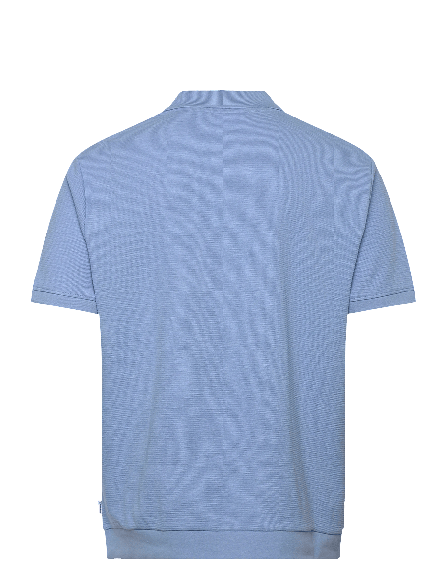 Lindbergh - Open collar structure rib polo - kurzärmelig - lt blue - 2